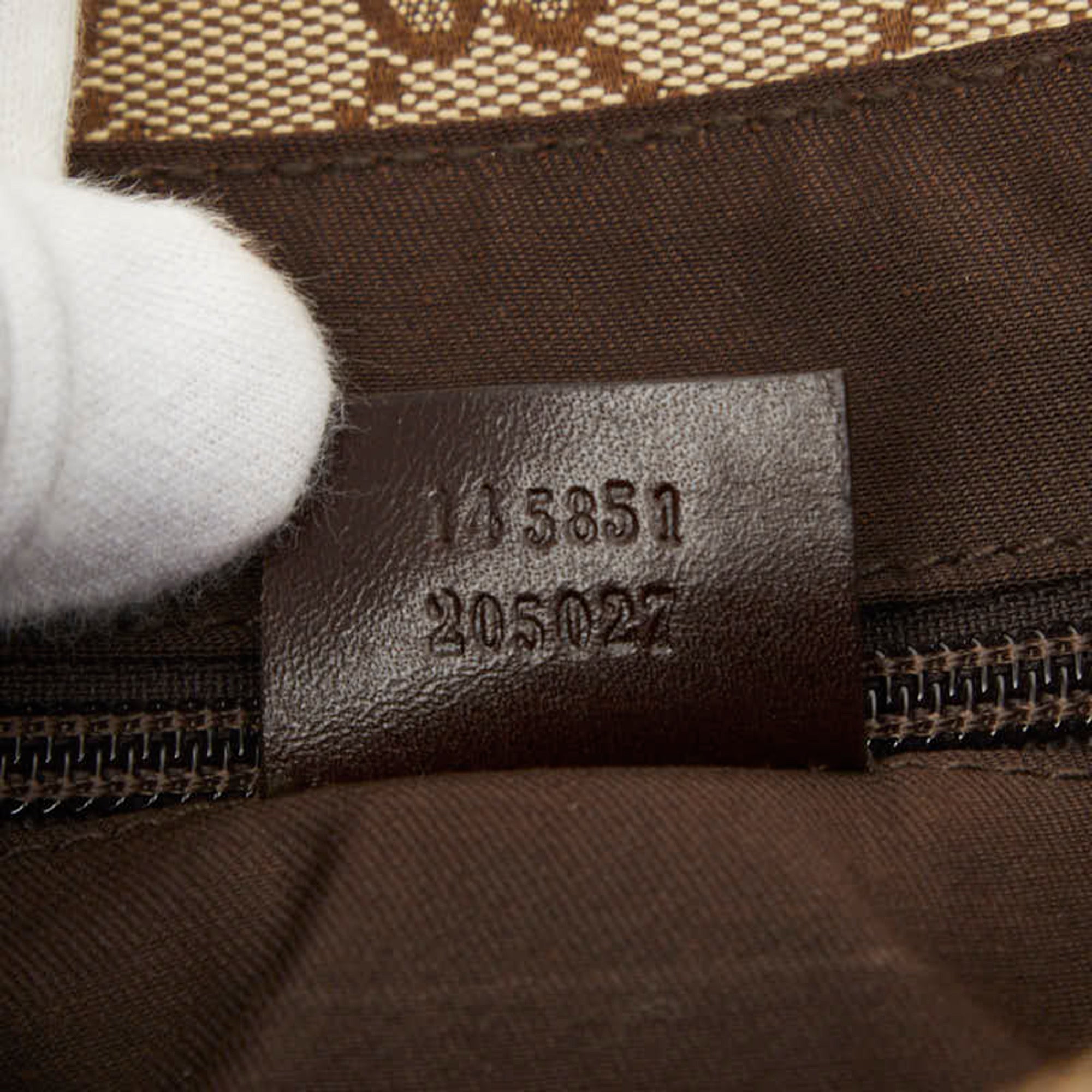 Gucci Beige Brown Canvas Leather Sling Bag (Pre-Owned)