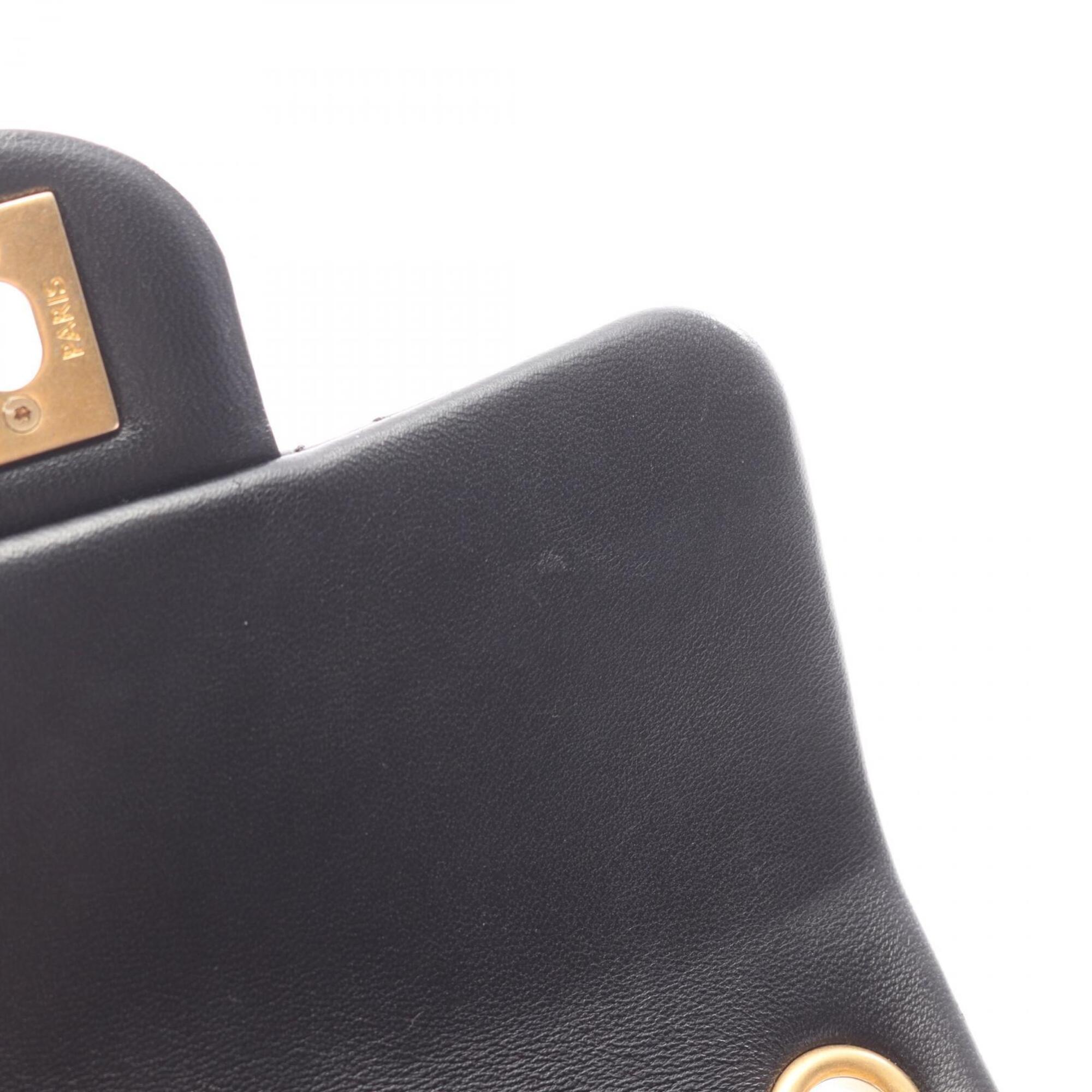 Chanel Black Leather Handbag Shoulder Bag (Pre-Owned)
