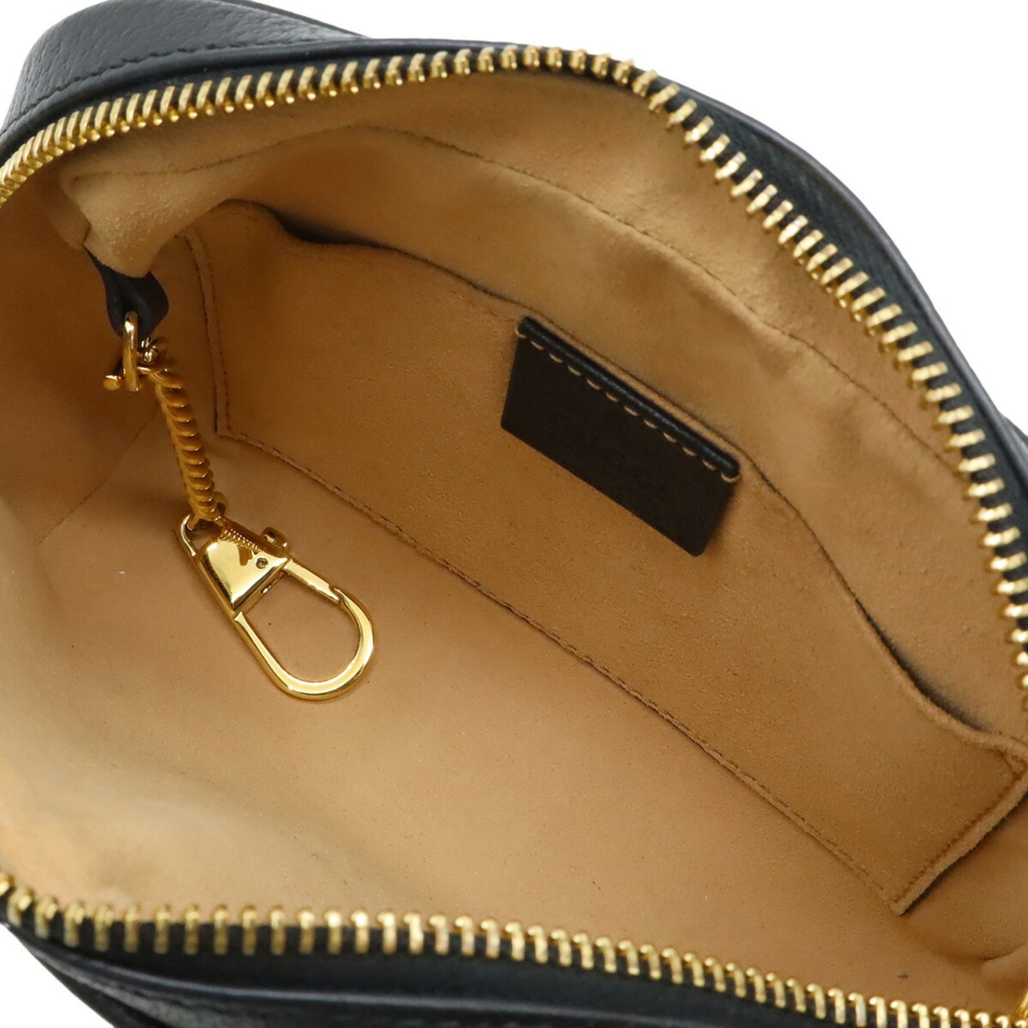 Gucci Black Green Red Color Leather Pochette Shoulder Bag (Pre-Owned)