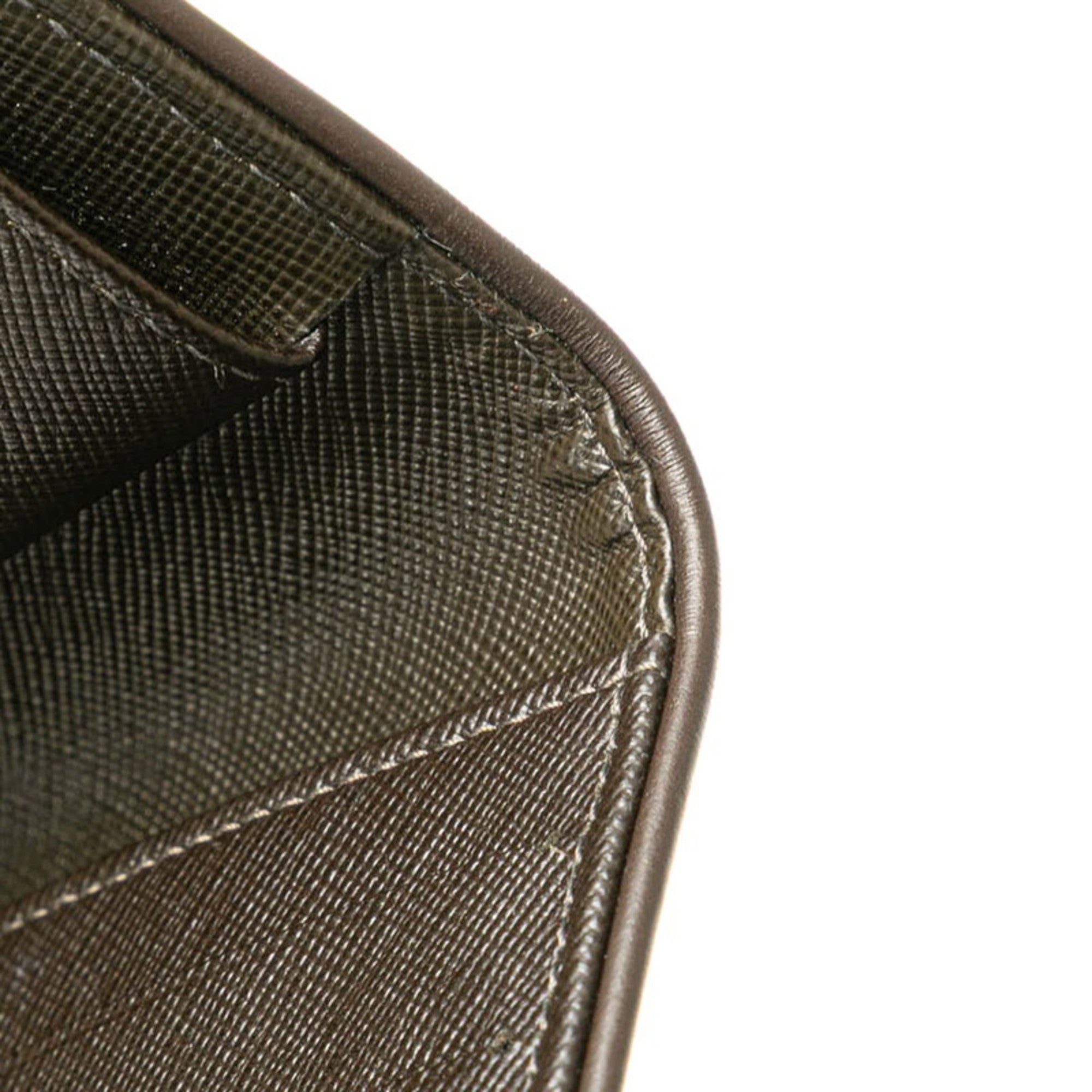 Louis Vuitton Brown Green Canvas Leather Long Wallet (Bi-Fold) (Pre-Owned)