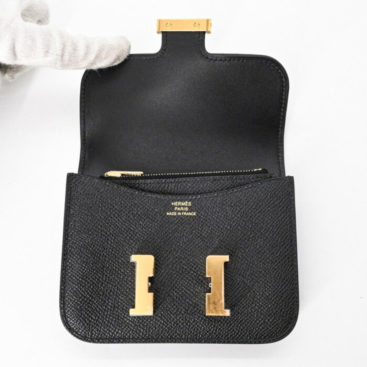 Hermes Constance Black Epsom Leather Wallet (Bi-Fold) (Pre-Owned)