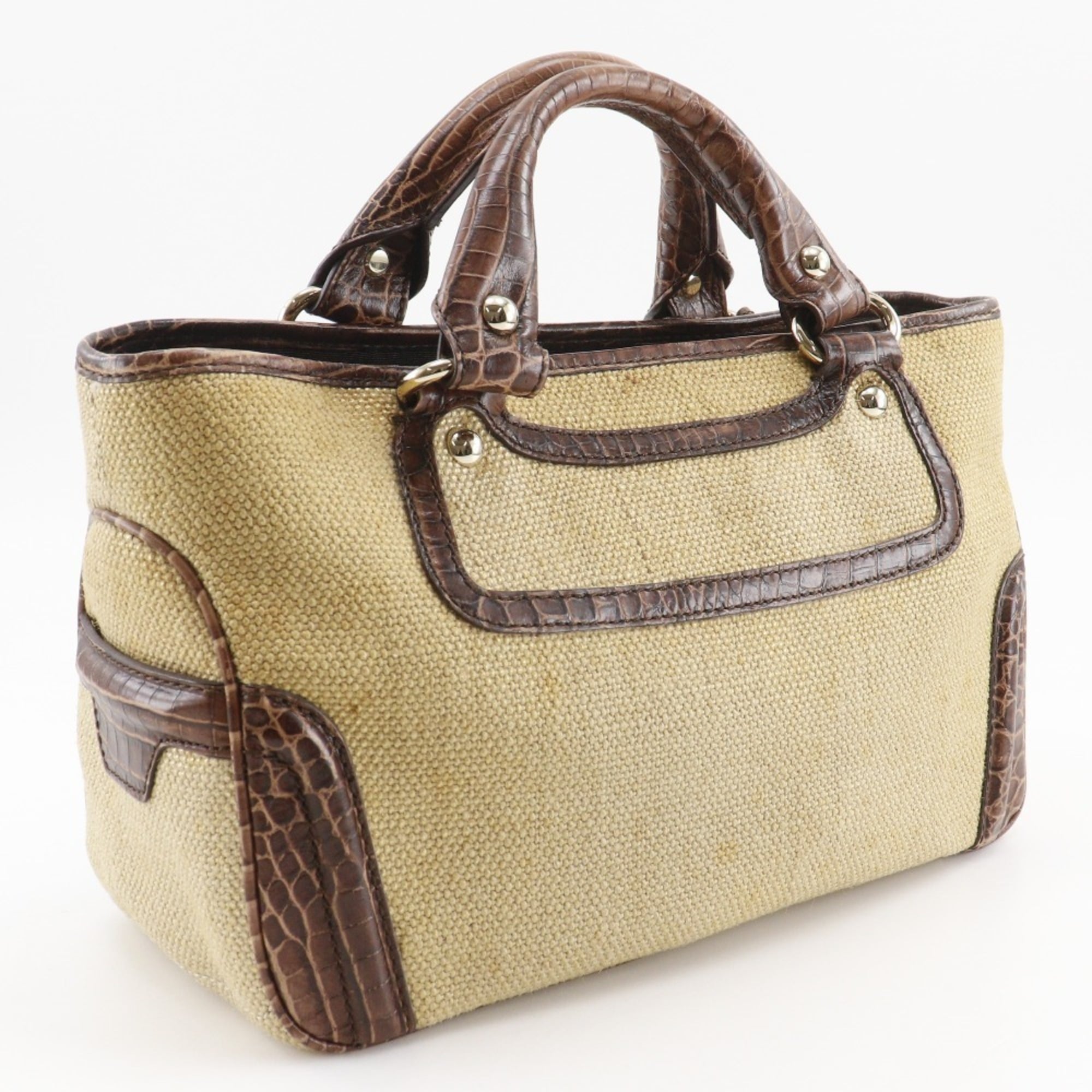 Celine Boogie Brown Straw Leather Handbag (Pre-Owned)