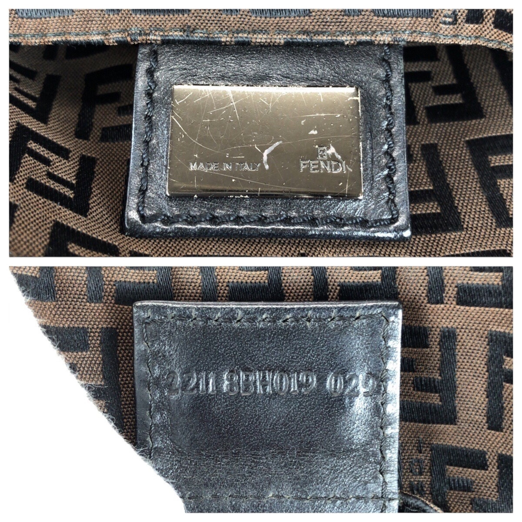 Fendi Brown Canvas Leather Handbag Tote Bag (Pre-Owned)