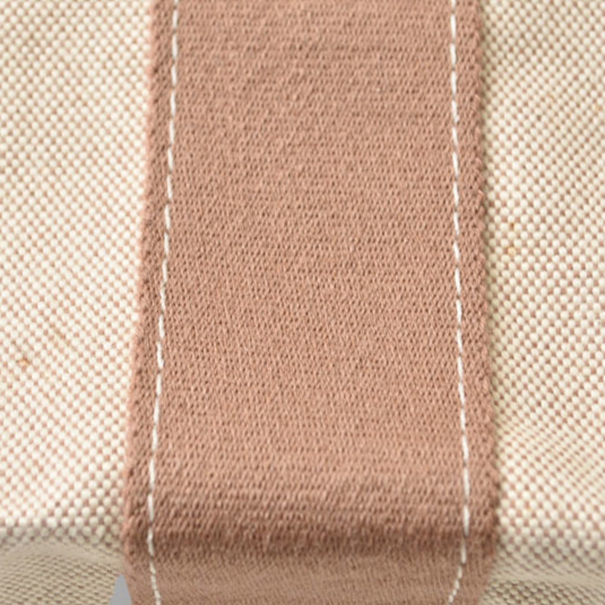 Hermes Beige Canvas Handbag Tote Bag (Pre-Owned)