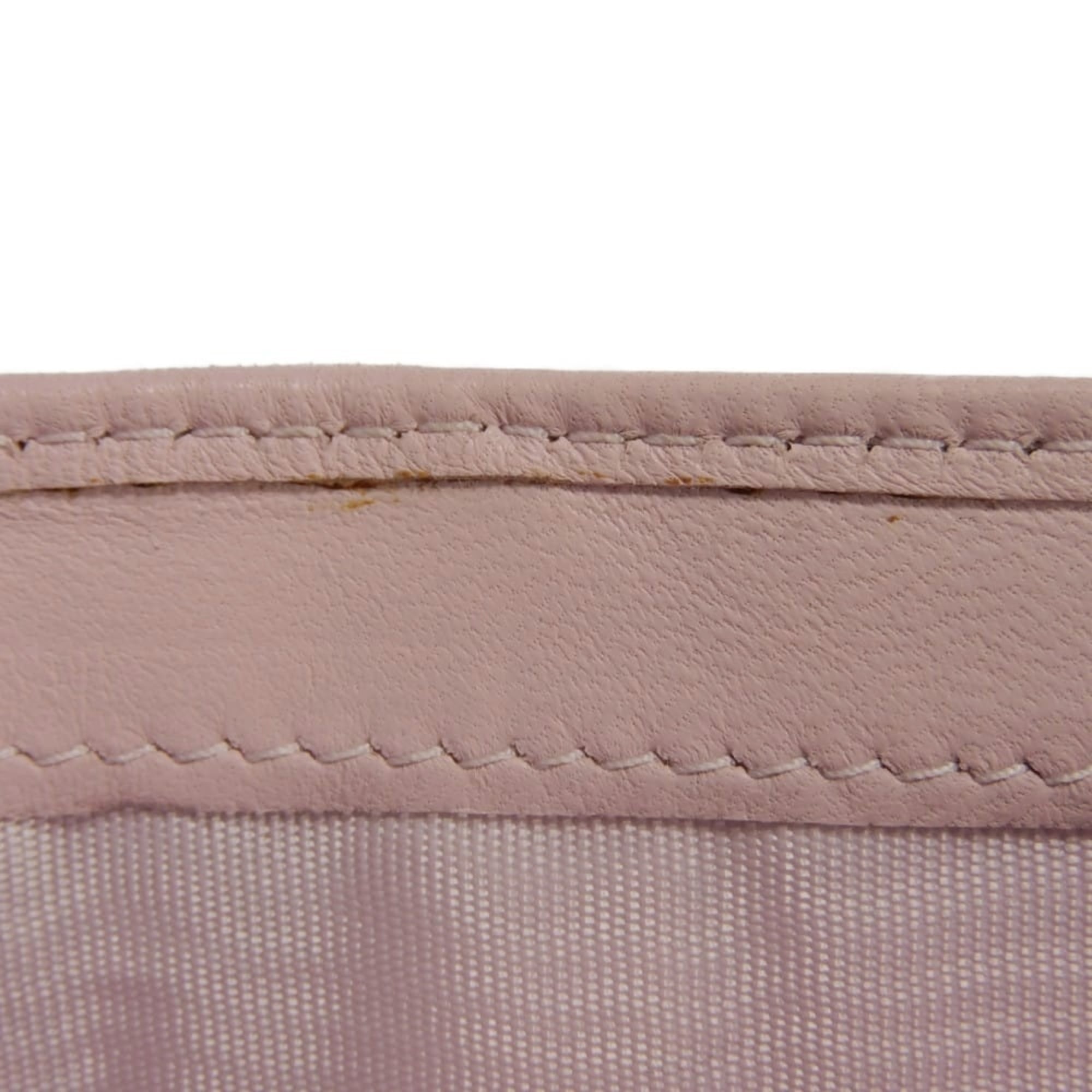 Miu Miu Pink White Leather Wallet (Bi-Fold) (Pre-Owned)