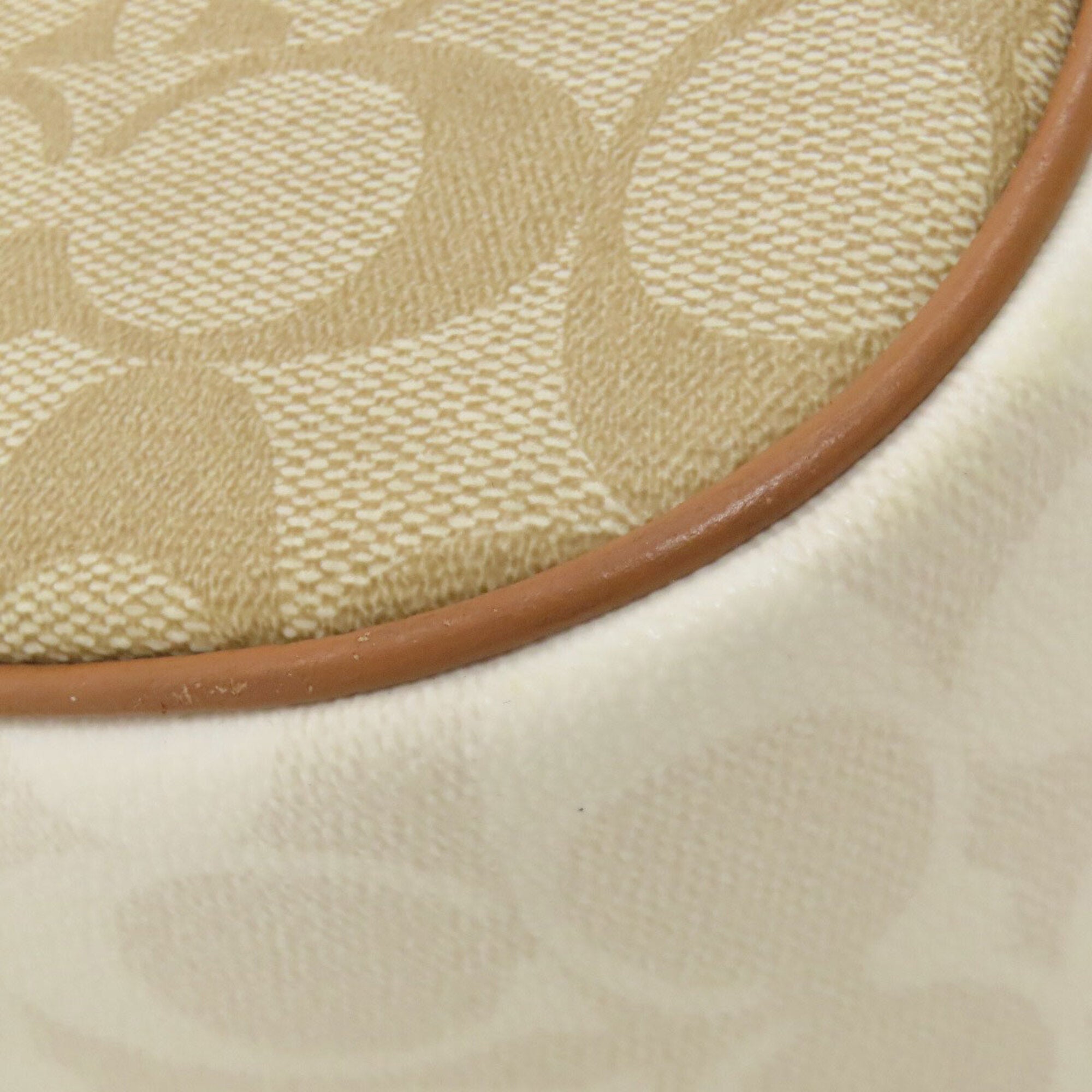 Coach Beige Signature Line Pvc Shoulder Bag (Pre-Owned)