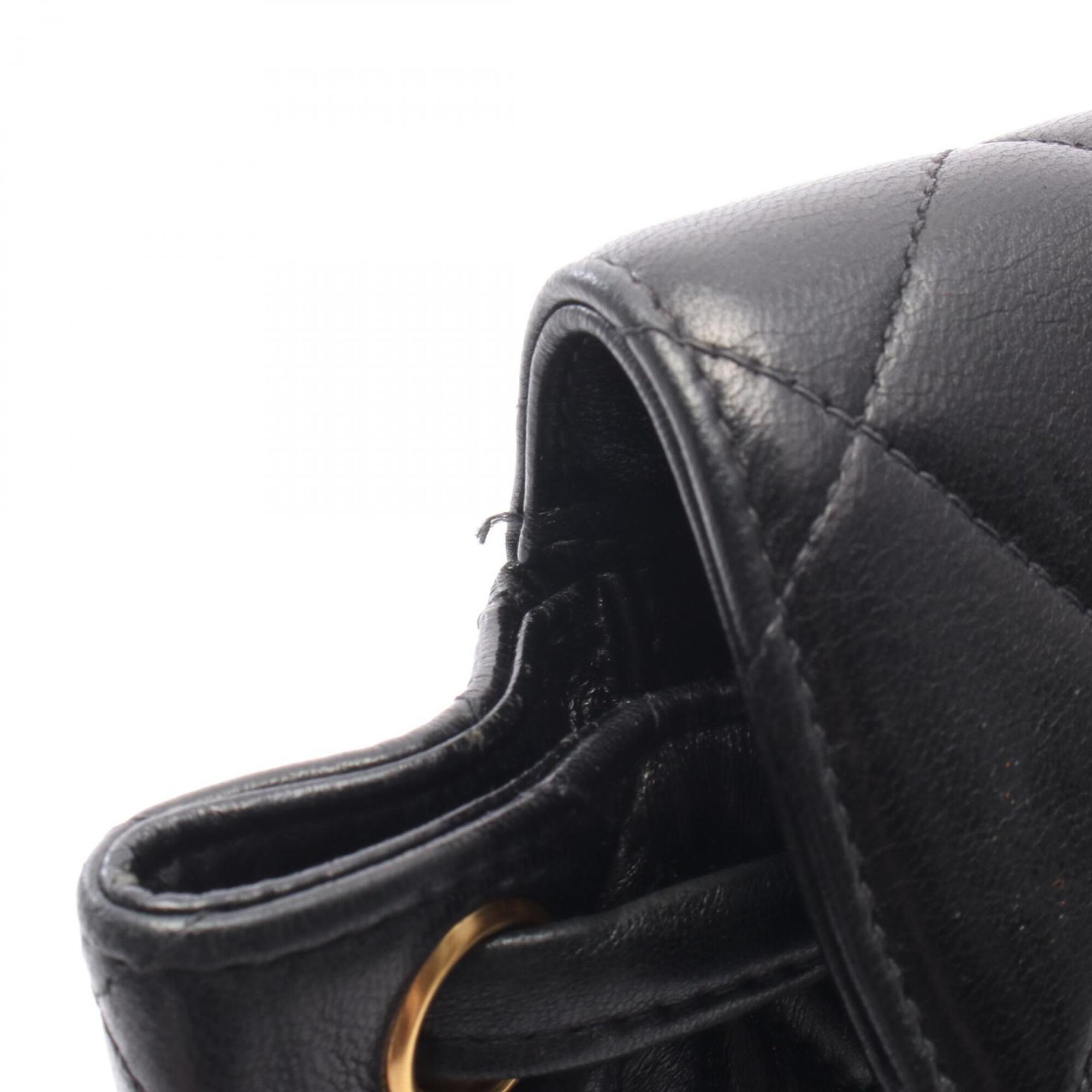 Chanel Black Leather Backpack Handbag (Pre-Owned)