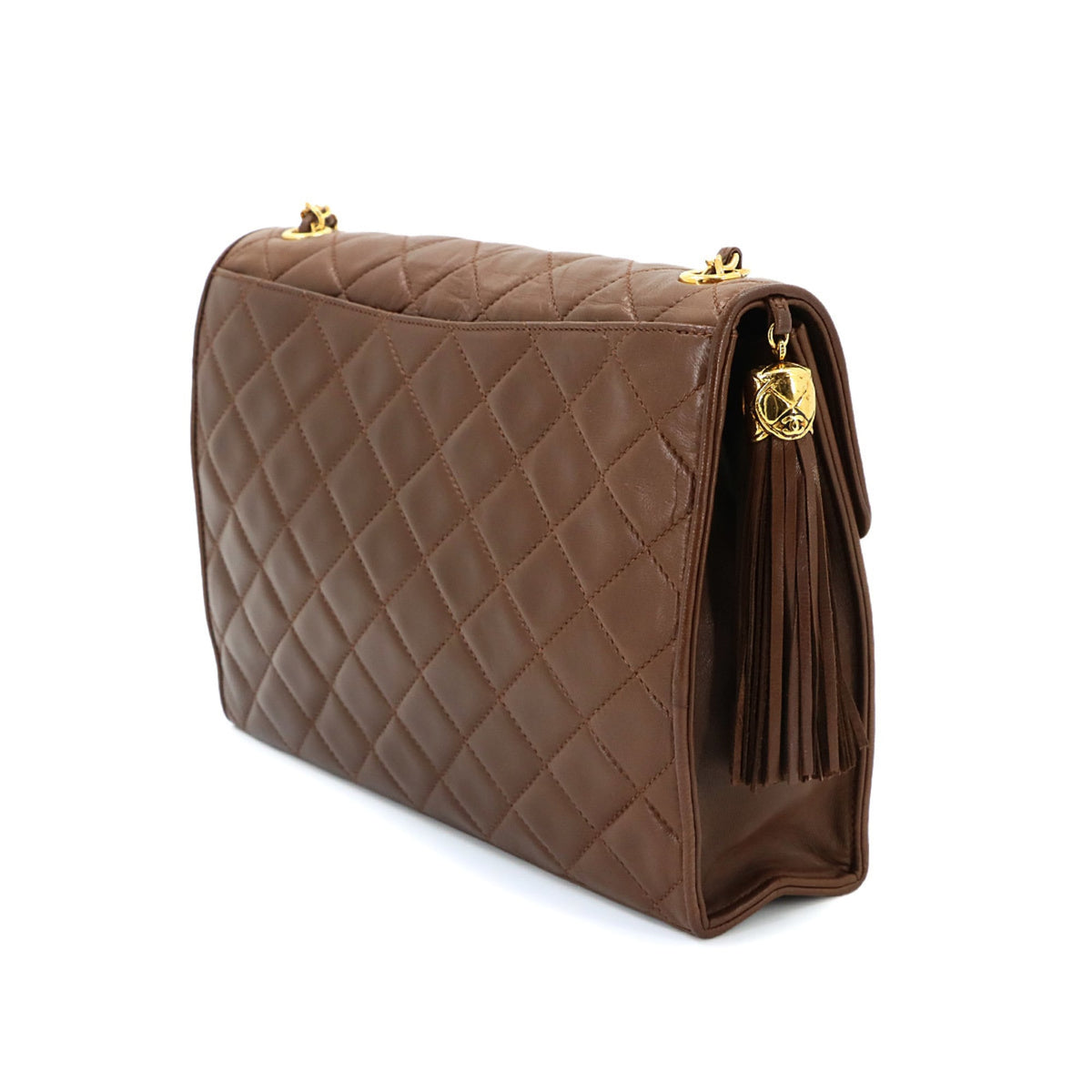 Chanel Brown Leather Handbag Shoulder Bag (Pre-Owned)