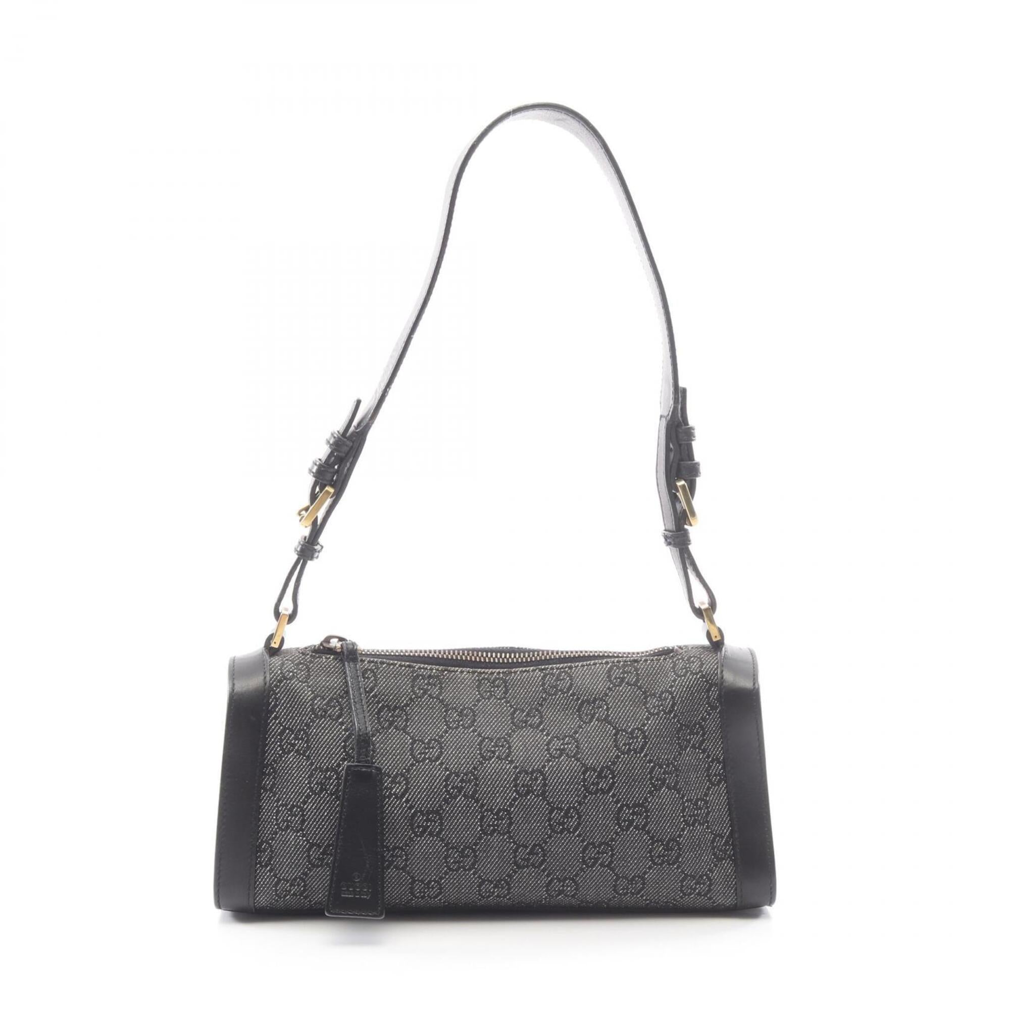 Gucci Black Denim Handbag Shoulder Bag (Pre-Owned)