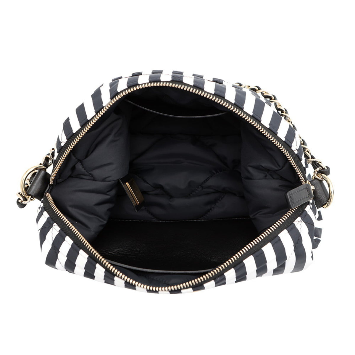 Chanel Black White Nylon Handbag Shoulder Bag (Pre-Owned)