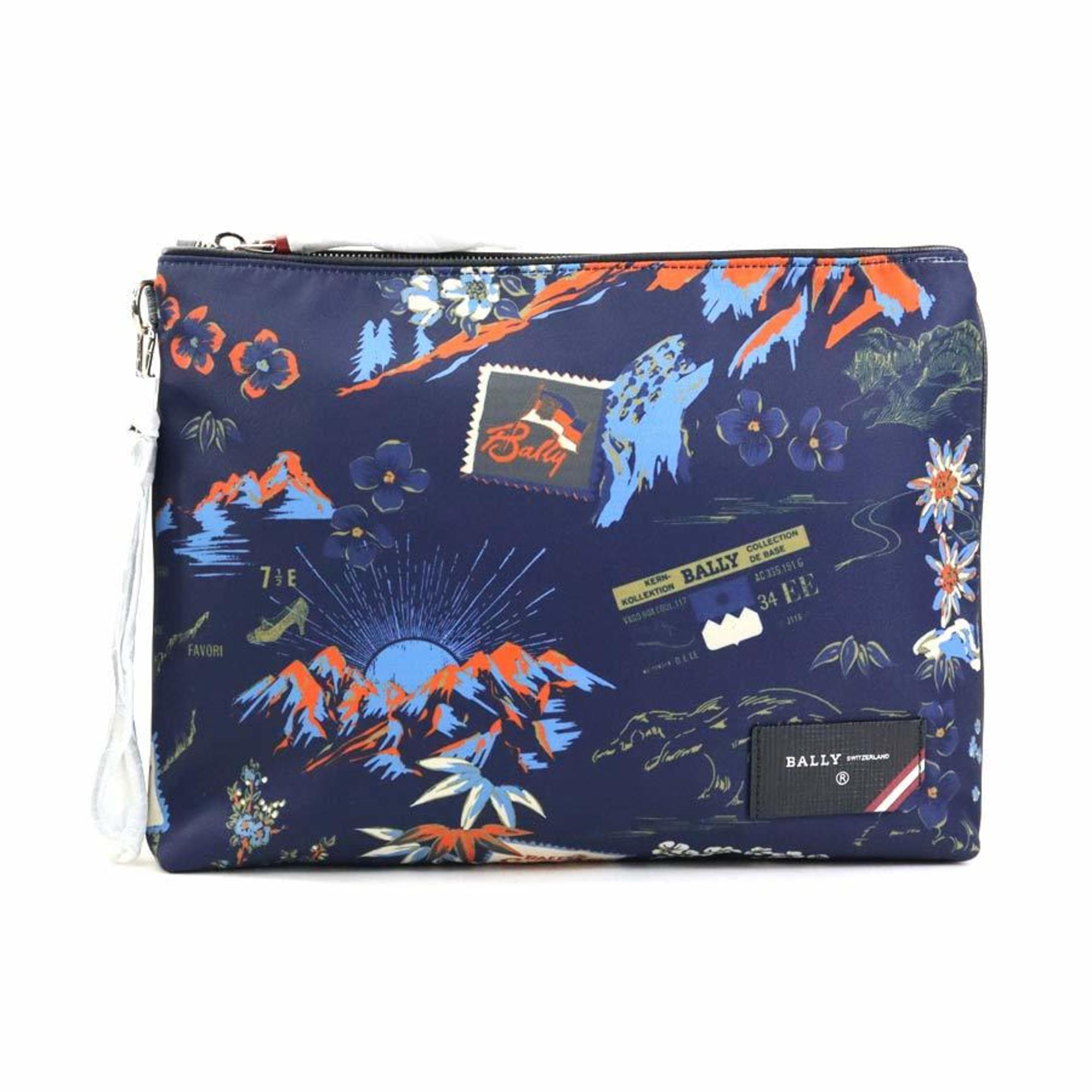 Bally Navy Nylon Clutch Bag (Pre-Owned)