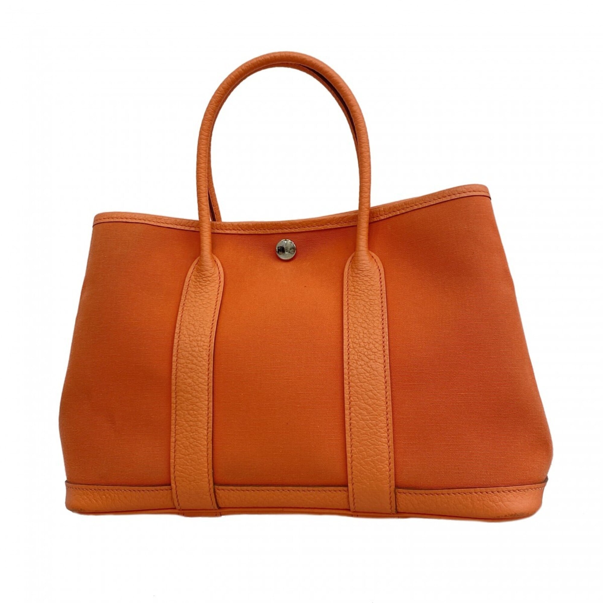 Hermes Capucine Orange Toile Officier Tote Bag (Pre-Owned)