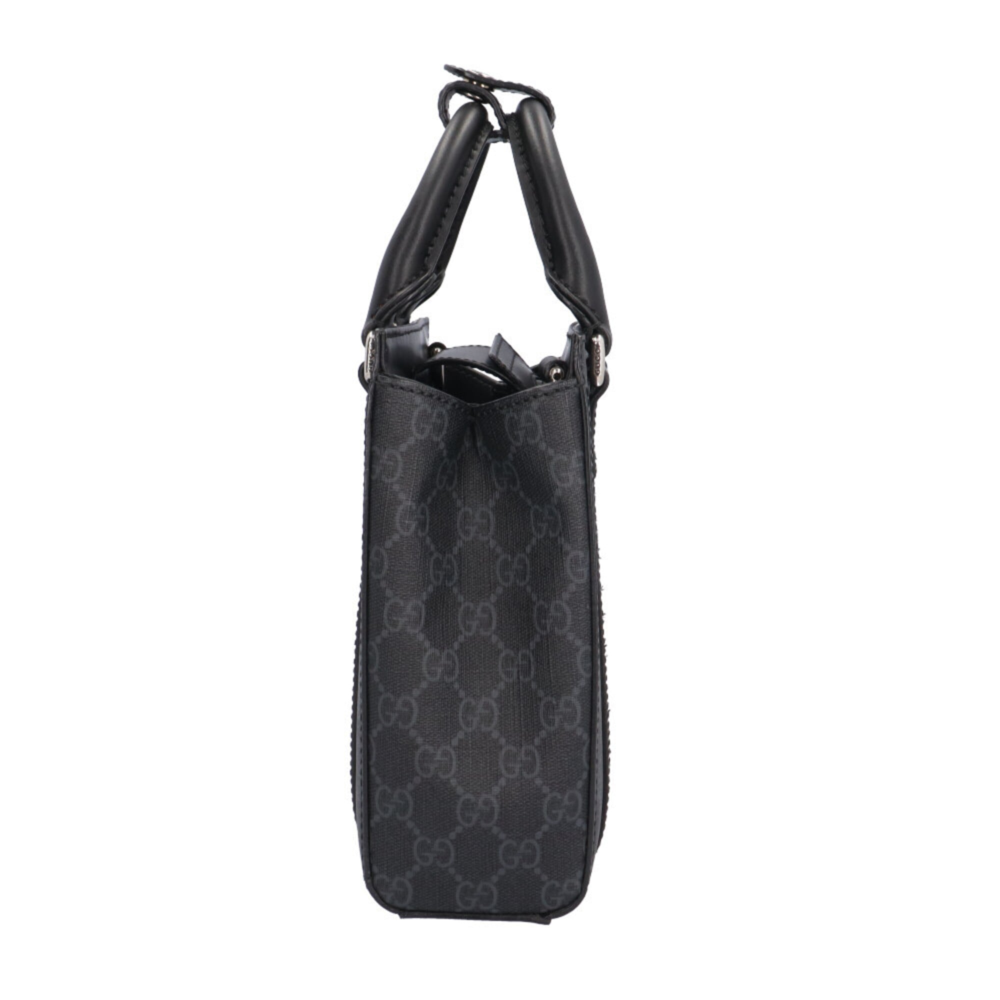 Gucci Black Gray Gg Supreme Canvas Shoulder Bag (Pre-Owned)