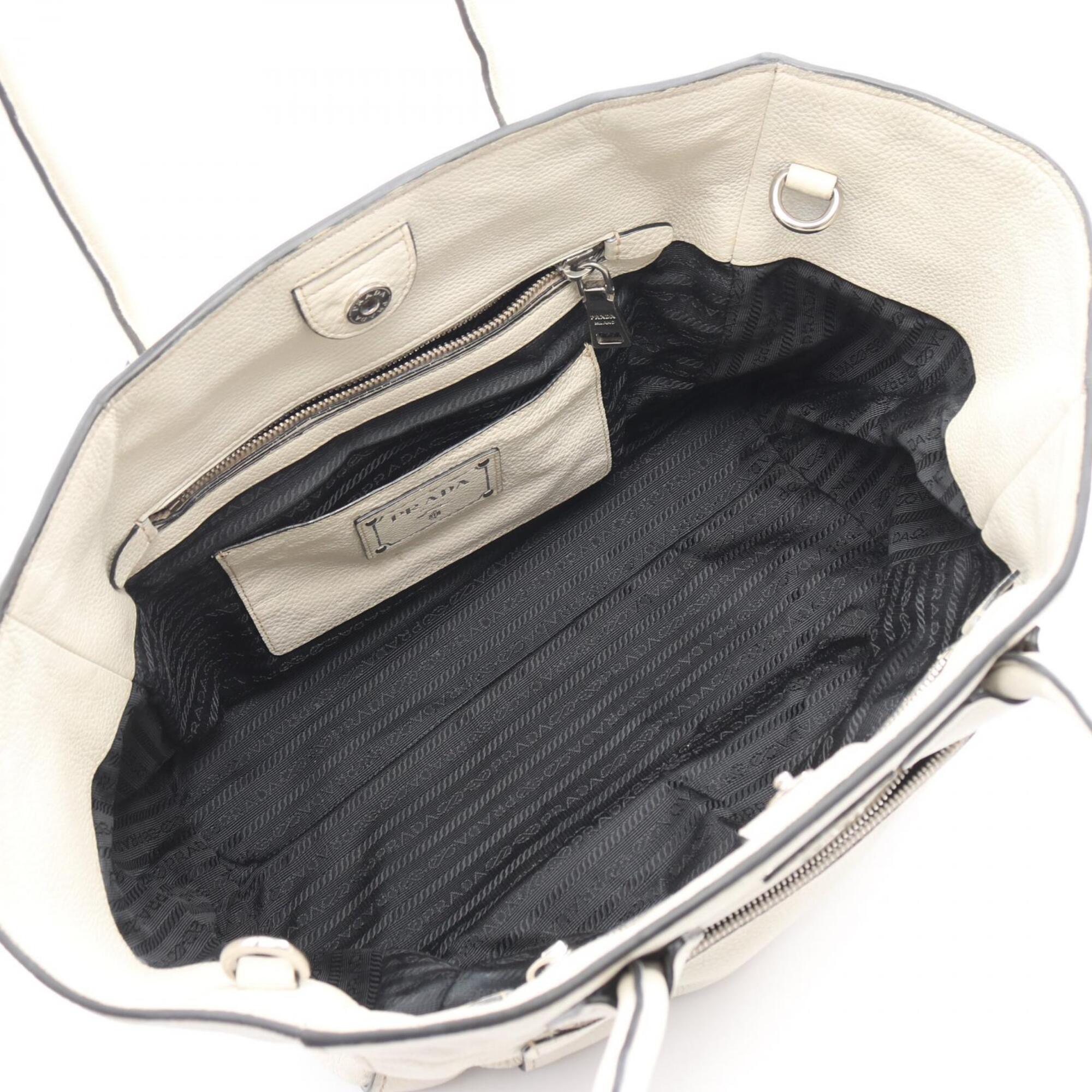 Prada White Leather Handbag (Pre-Owned)