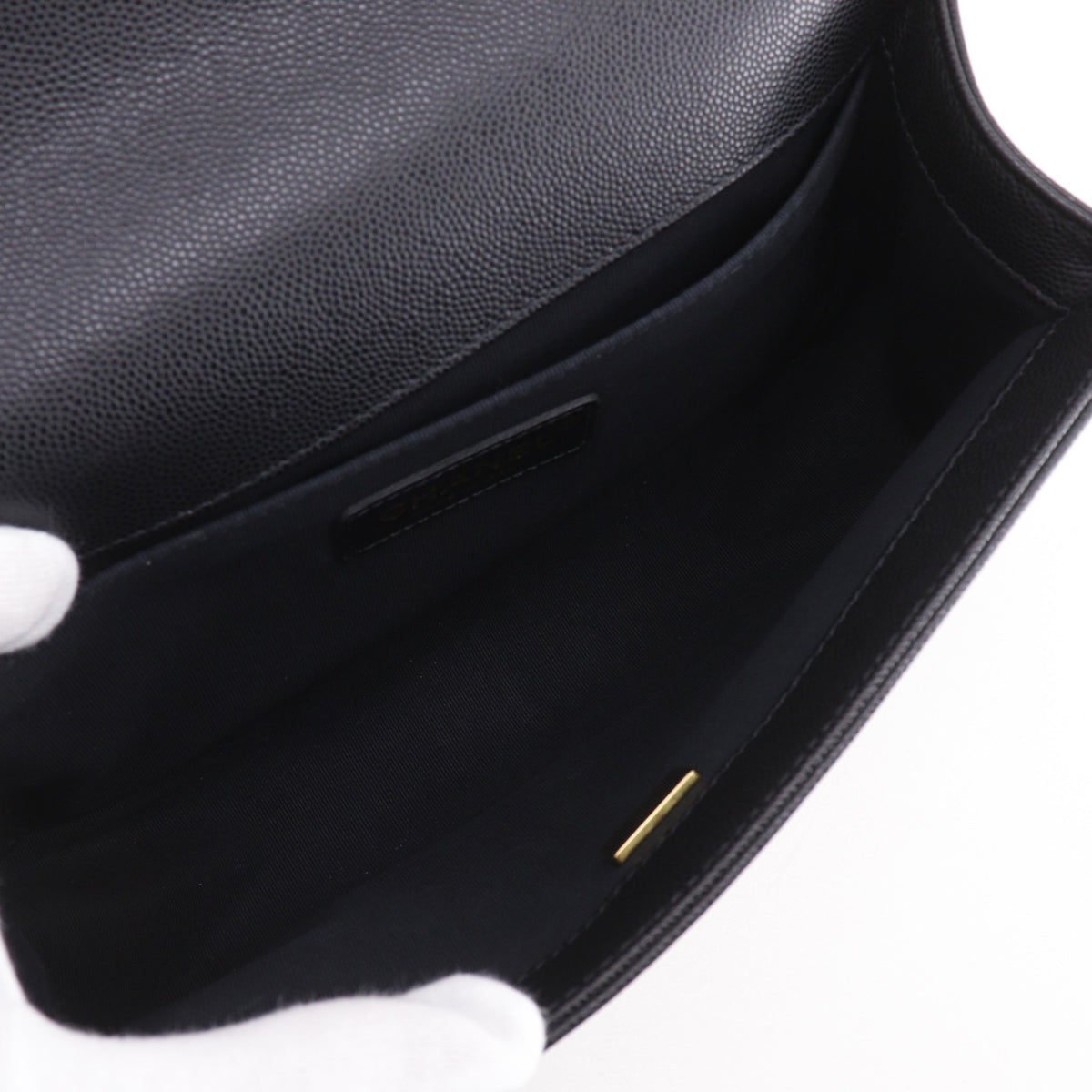 Chanel Black Grained Calfskin Shoulder Bag (Pre-Owned)