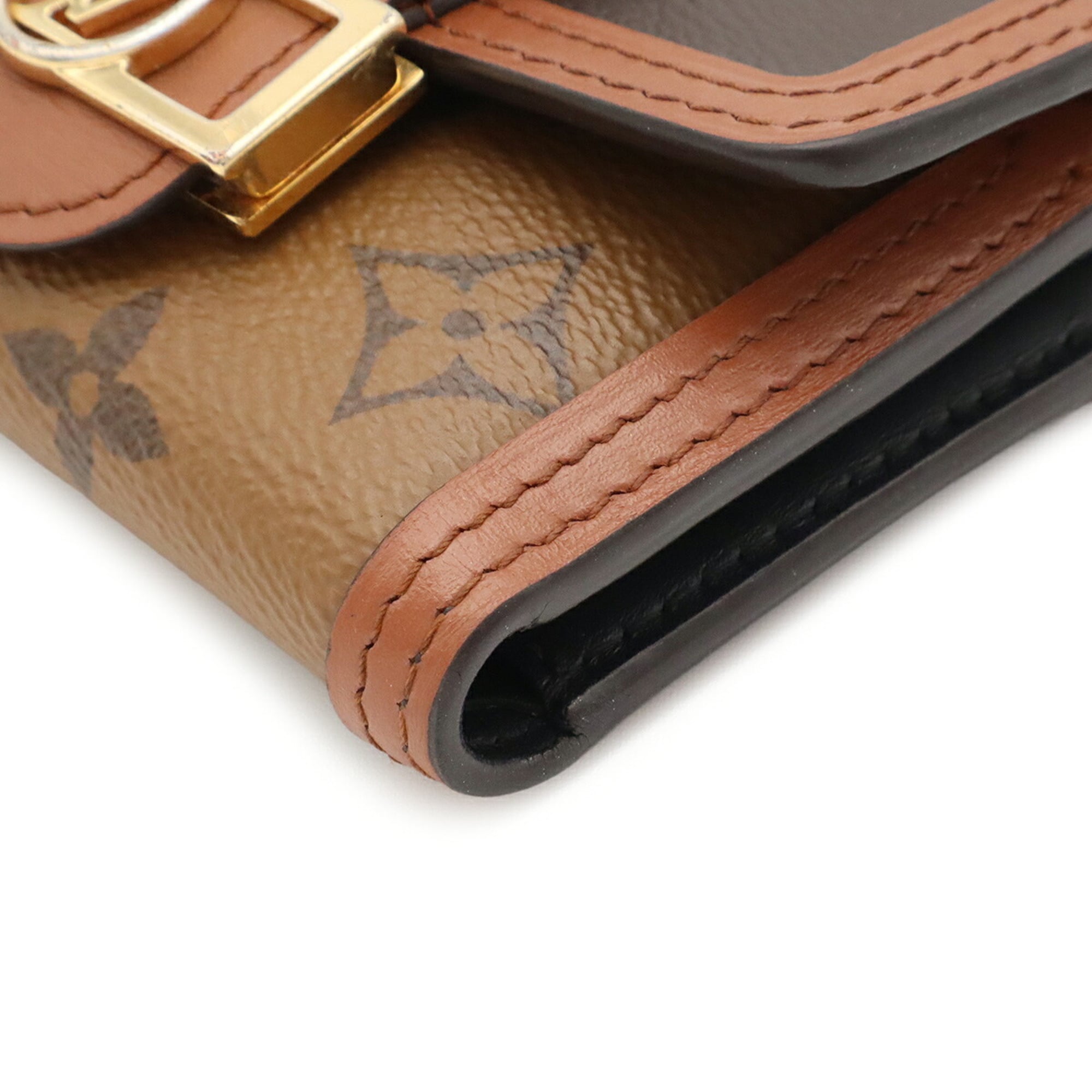 Louis Vuitton Brown Light Brown Monogram Canvas Monogram Reverse Wallet (Tri-Fold) (Pre-Owned)