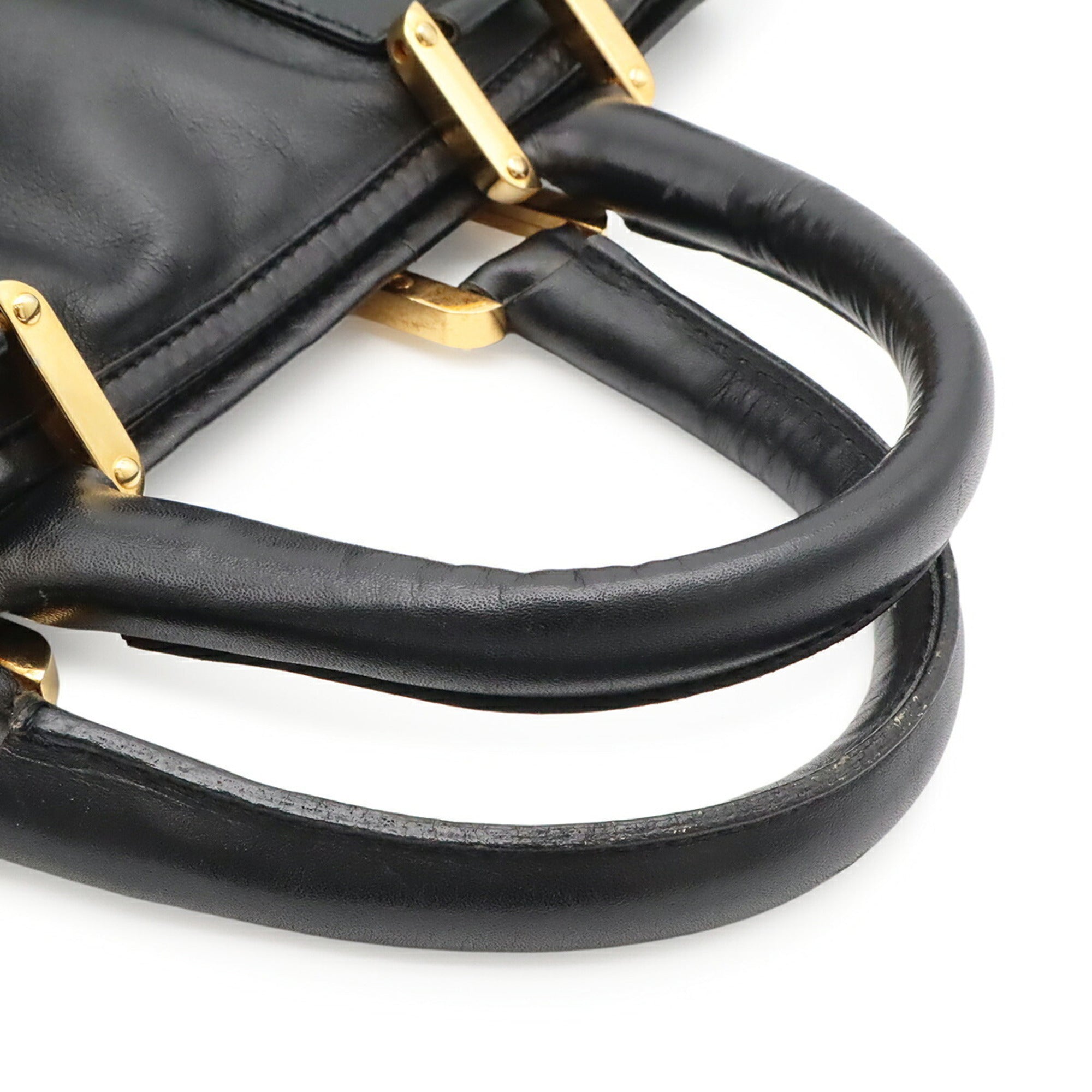 Loewe Amazona Black Leather Boston Bag Handbag (Pre-Owned)