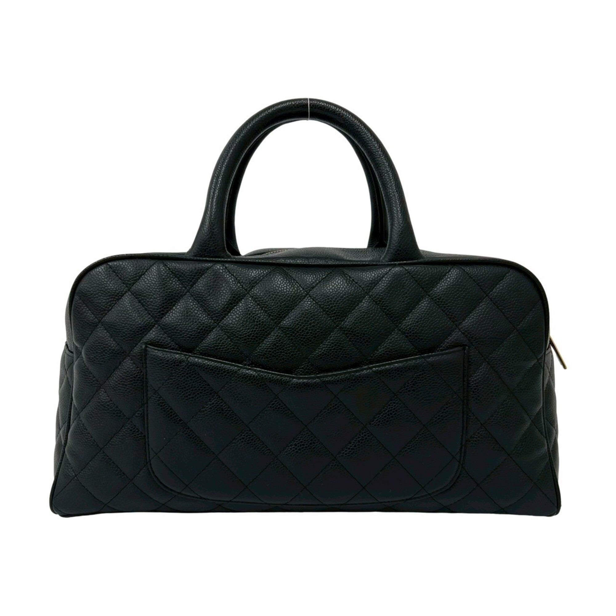Chanel Black Grained Calfskin Handbag (Pre-Owned)