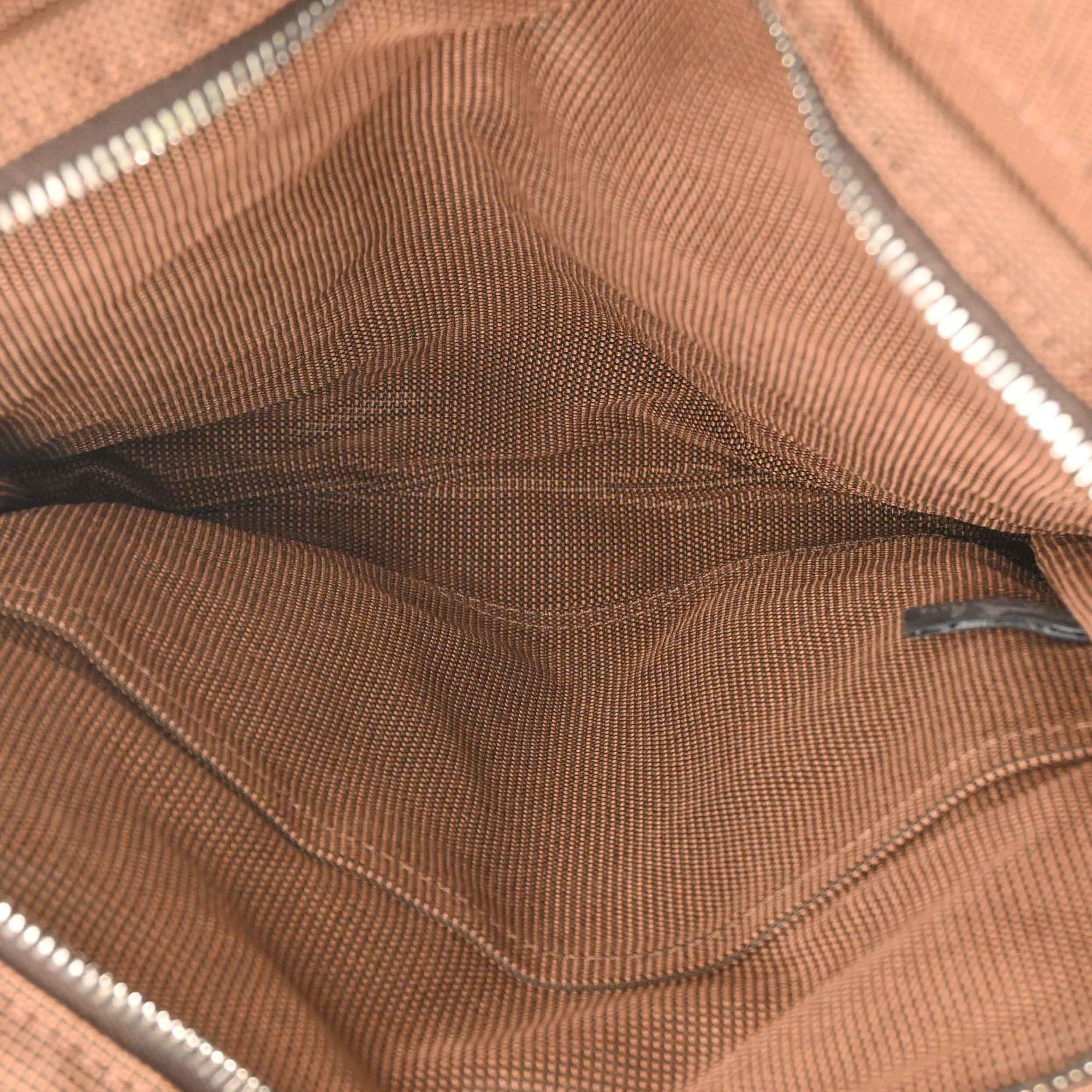 Hermes Her Line Brown Nylon Canvas Backpack (Pre-Owned)
