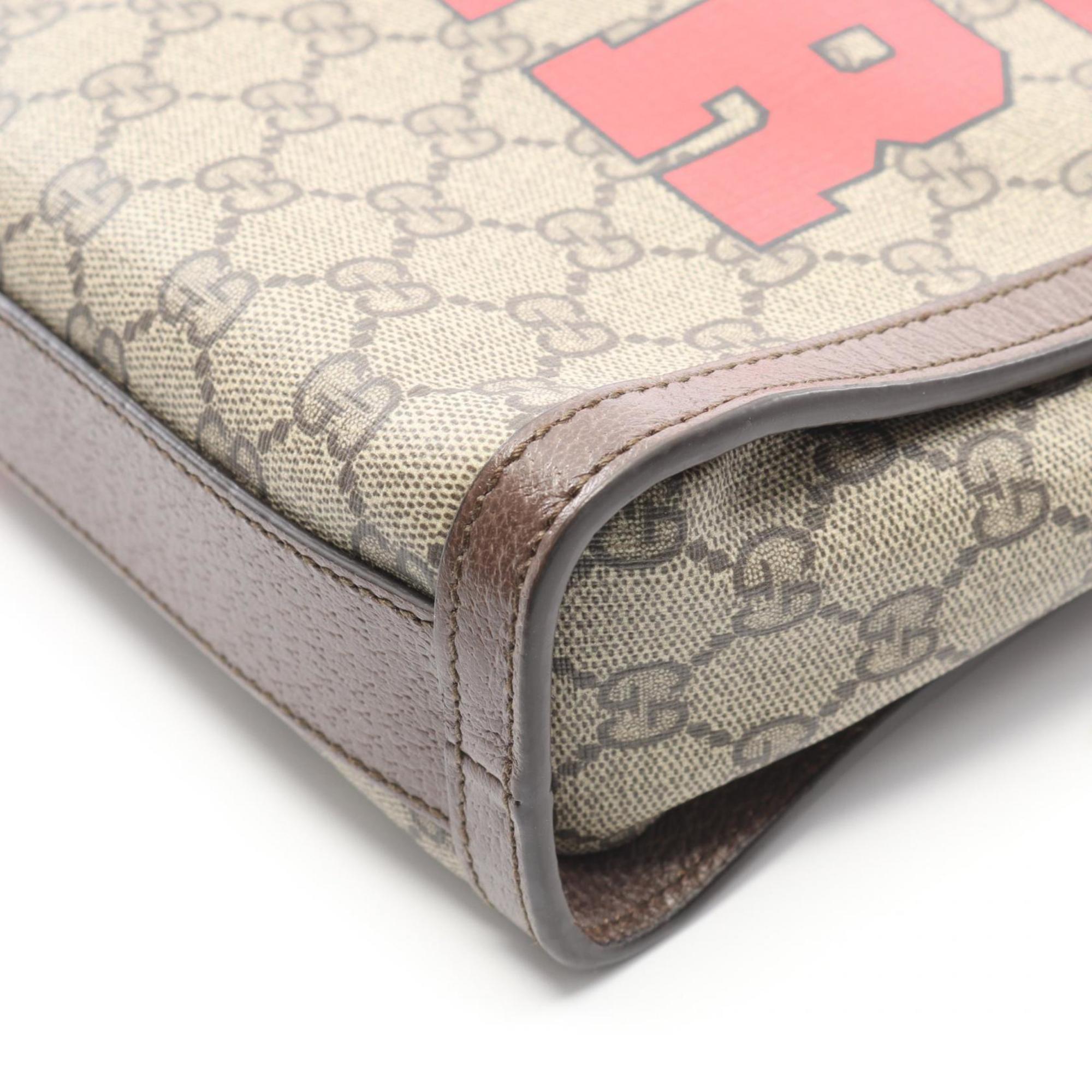 Gucci Beige Brown Multi-Color Gg Supreme Tote Bag (Pre-Owned)