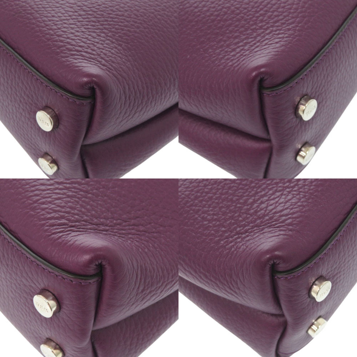 Tod's Purple Leather Handbag Shoulder Bag (Pre-Owned)