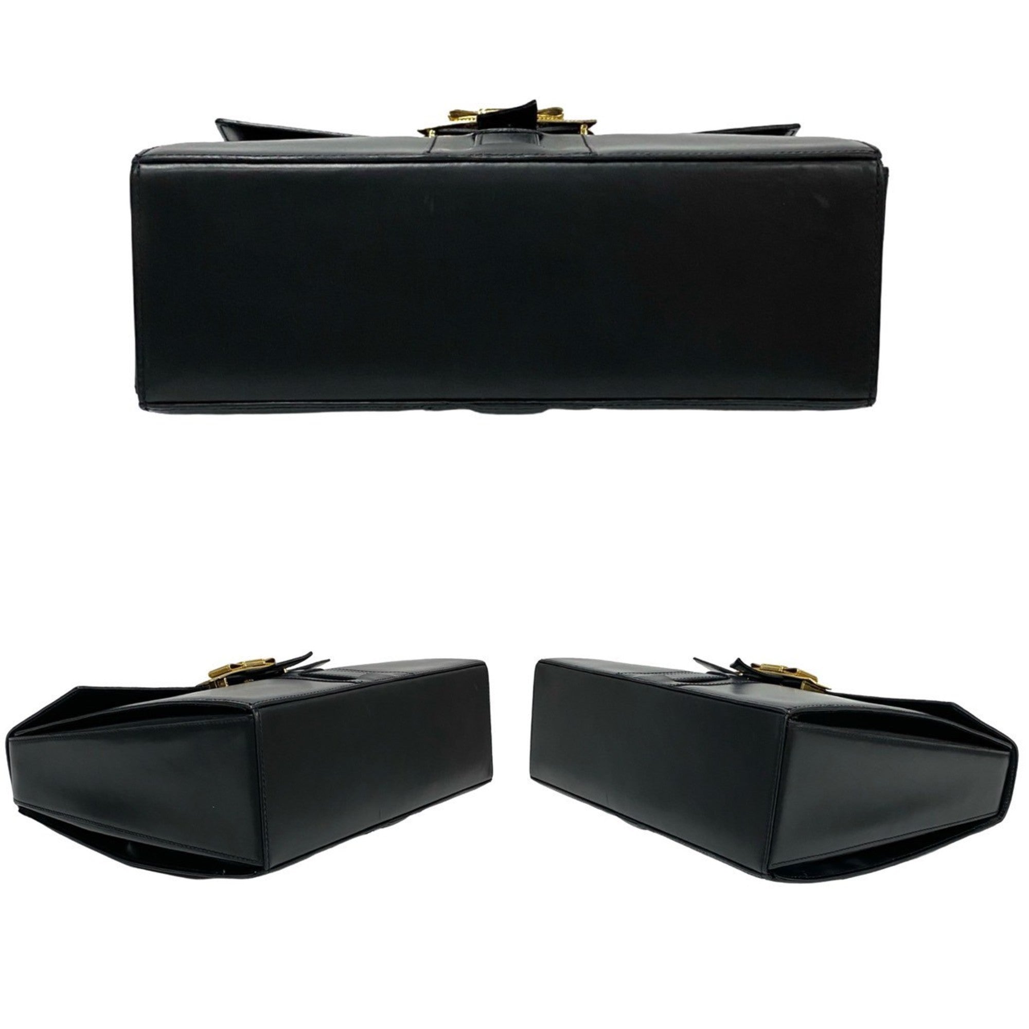 Celine Black Leather Handbag Tote Bag (Pre-Owned)