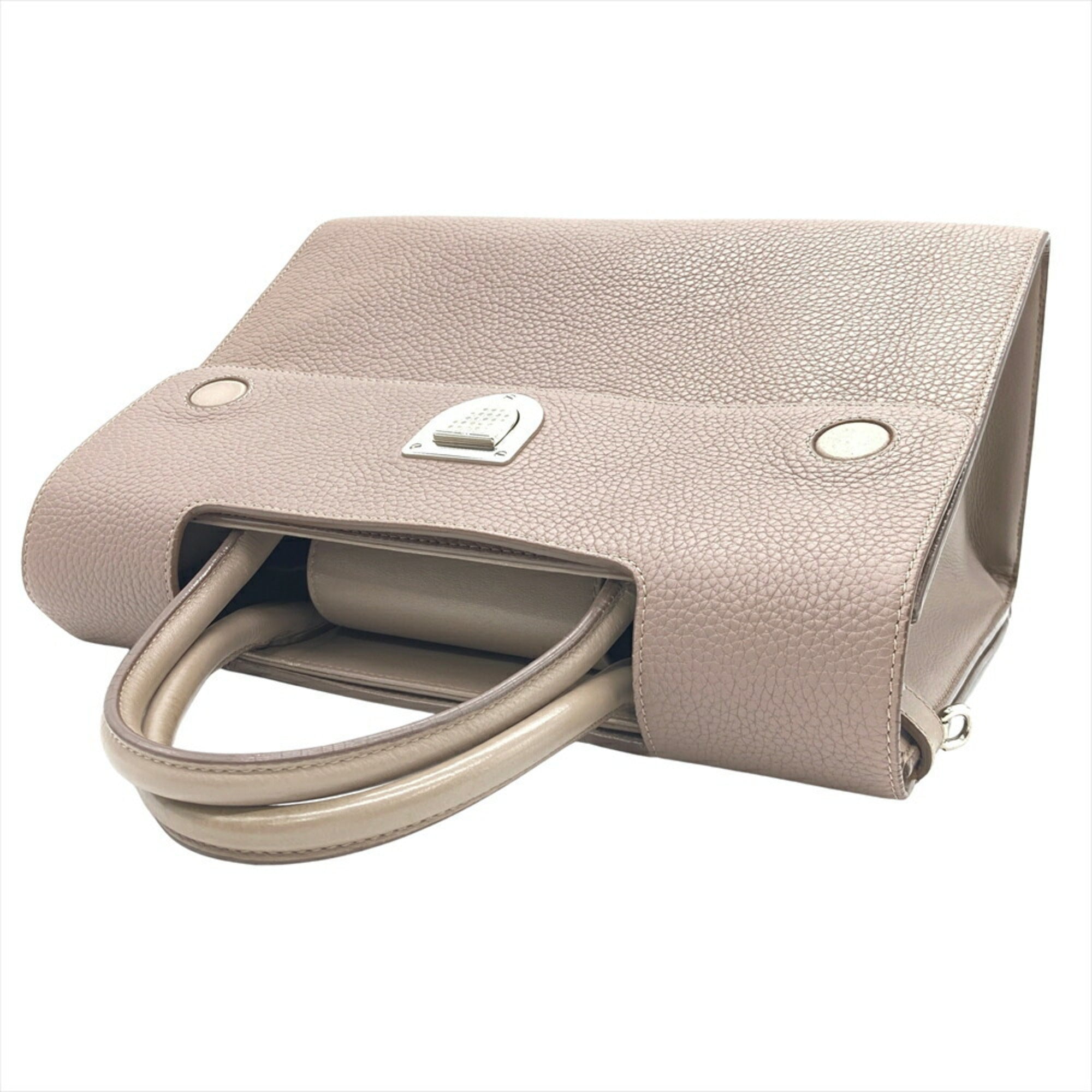 Christian Dior Grayish Leather Shoulder Bag (Pre-Owned)