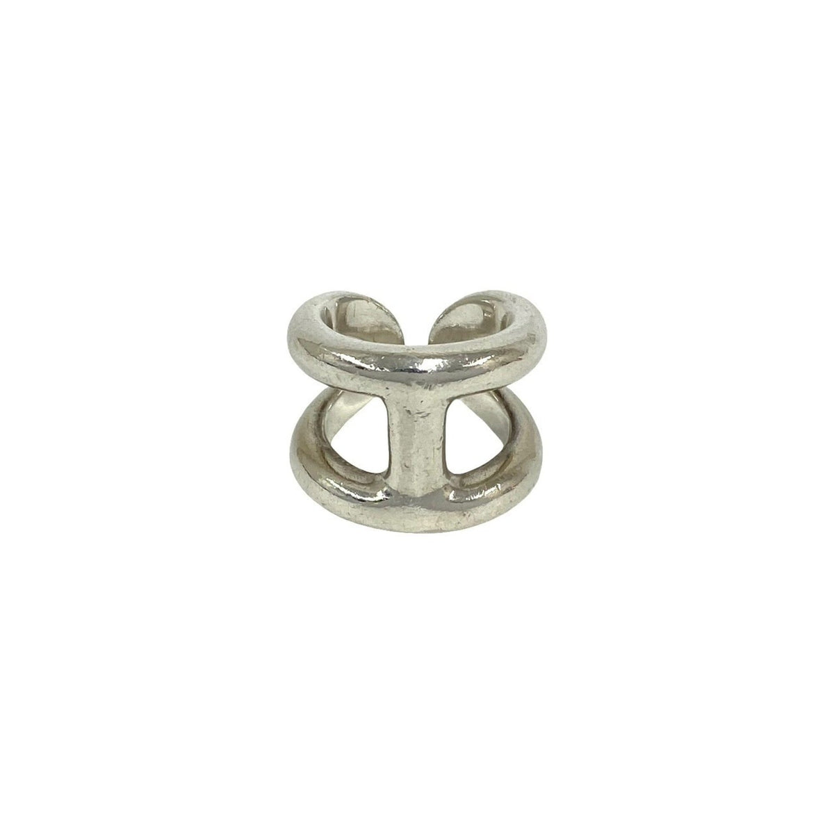 Hermes Silver Silver 925 Band Ring (Pre-Owned)