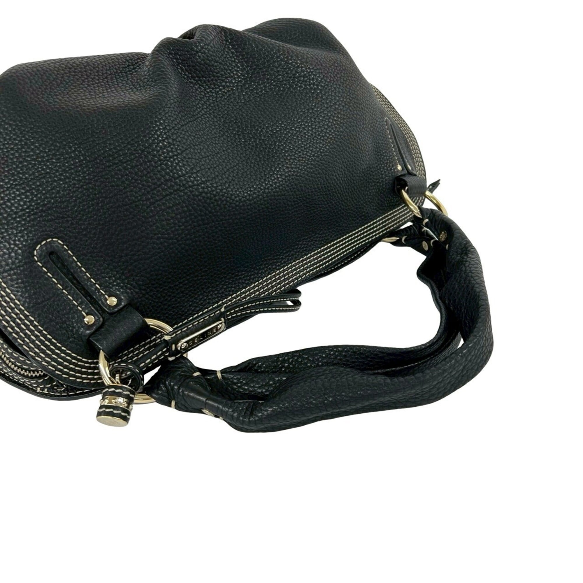 Celine Black Leather Boston Bag Handbag (Pre-Owned)