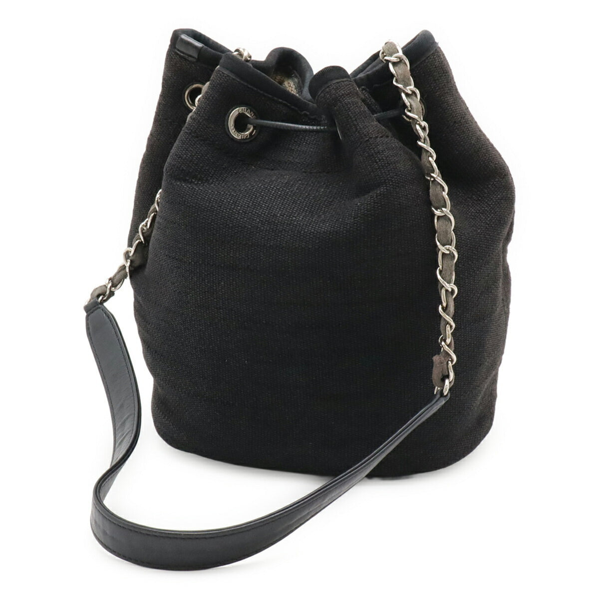Chanel Multi-Color Navy Canvas Leather Shoulder Bag (Pre-Owned)