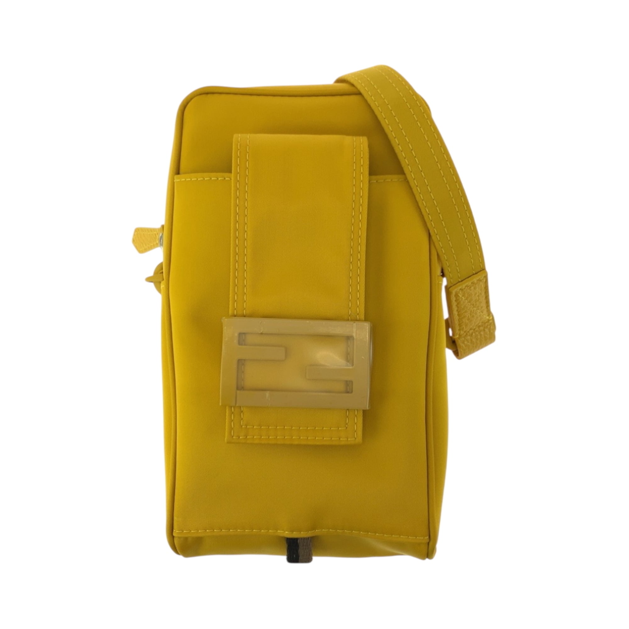 Fendi Yellow Nylon Pochette Shoulder Bag (Pre-Owned)