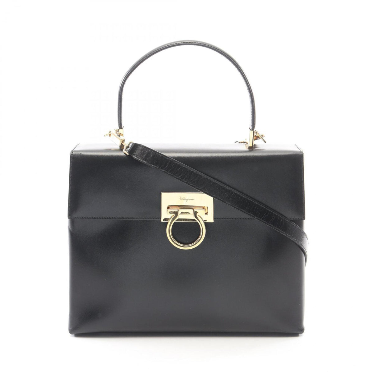 Salvatore Ferragamo Black Leather Handbag (Pre-Owned)