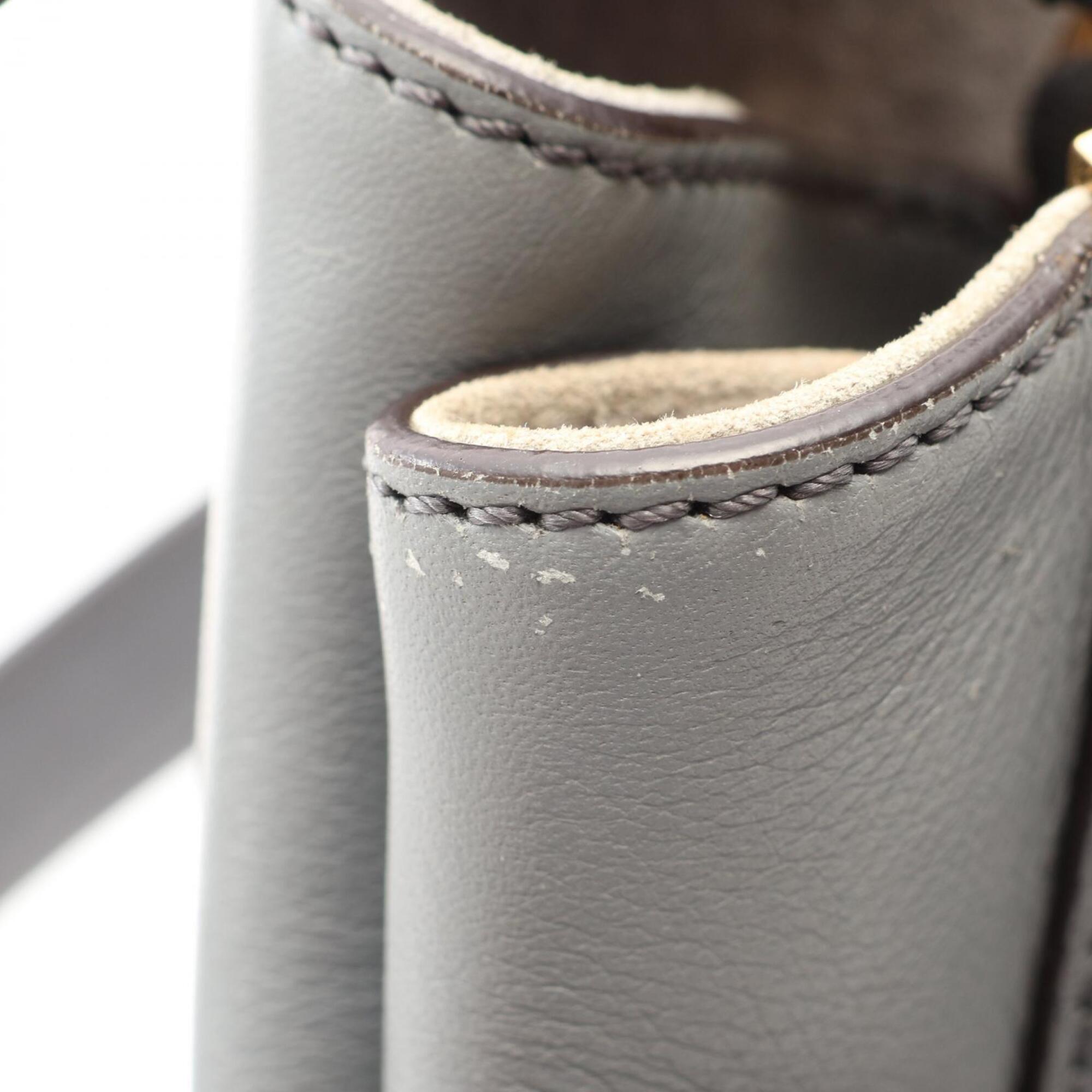 Fendi Gray Leather Handbag (Pre-Owned)