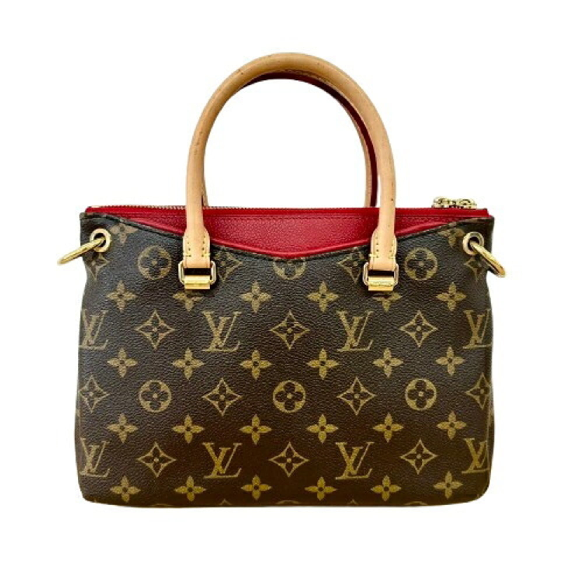Louis Vuitton Monogram Brown Red Color Leather Handbag (Pre-Owned)