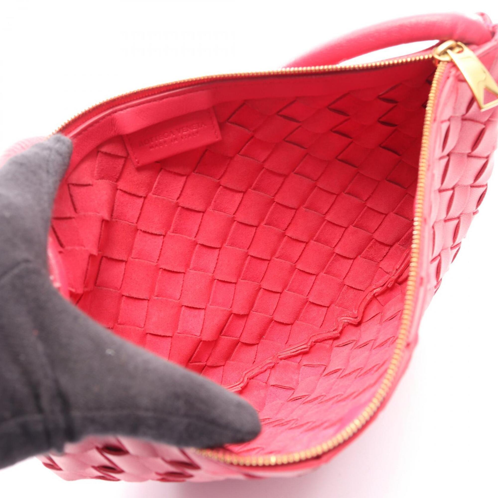 Bottega Veneta Intrecciato Pink Leather Handbag Pouch (Pre-Owned)