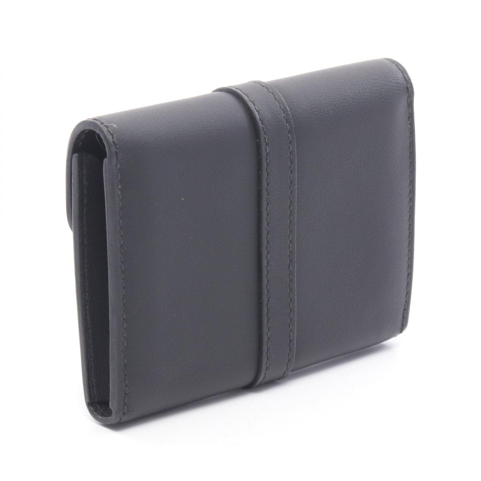 Hermes Black Swift Leather Leather Coin Purse/Coin Case (Pre-Owned)