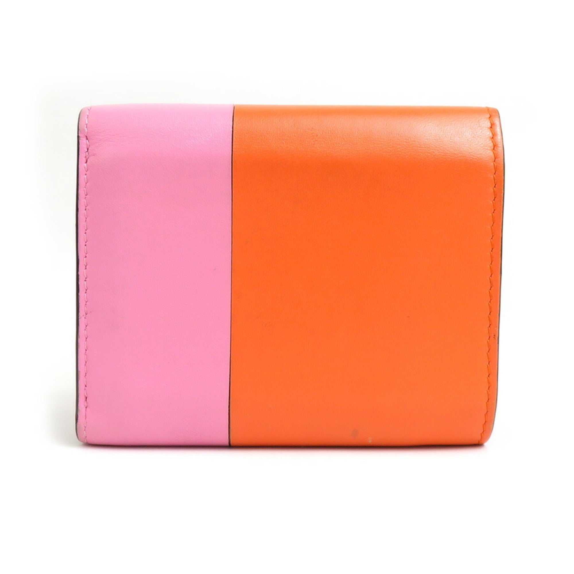 Loewe Orange Pink Leather Wallet (Tri-Fold) (Pre-Owned)