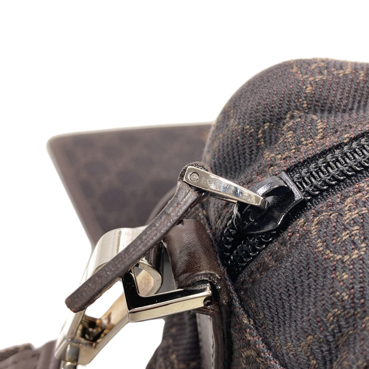 Gucci Dark Brown Canvas Shoulder Bag (Pre-Owned)