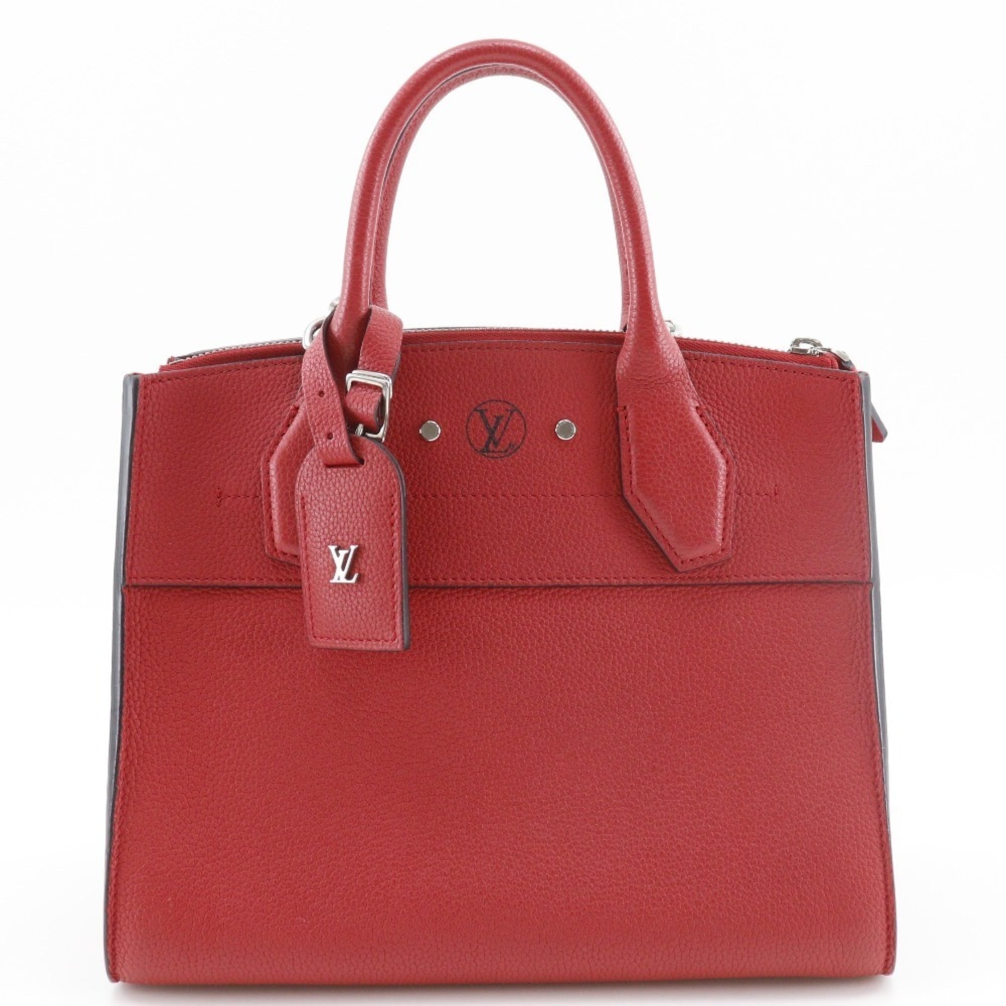 Louis Vuitton Red Color Rouge Leather Handbag Shoulder Bag (Pre-Owned)