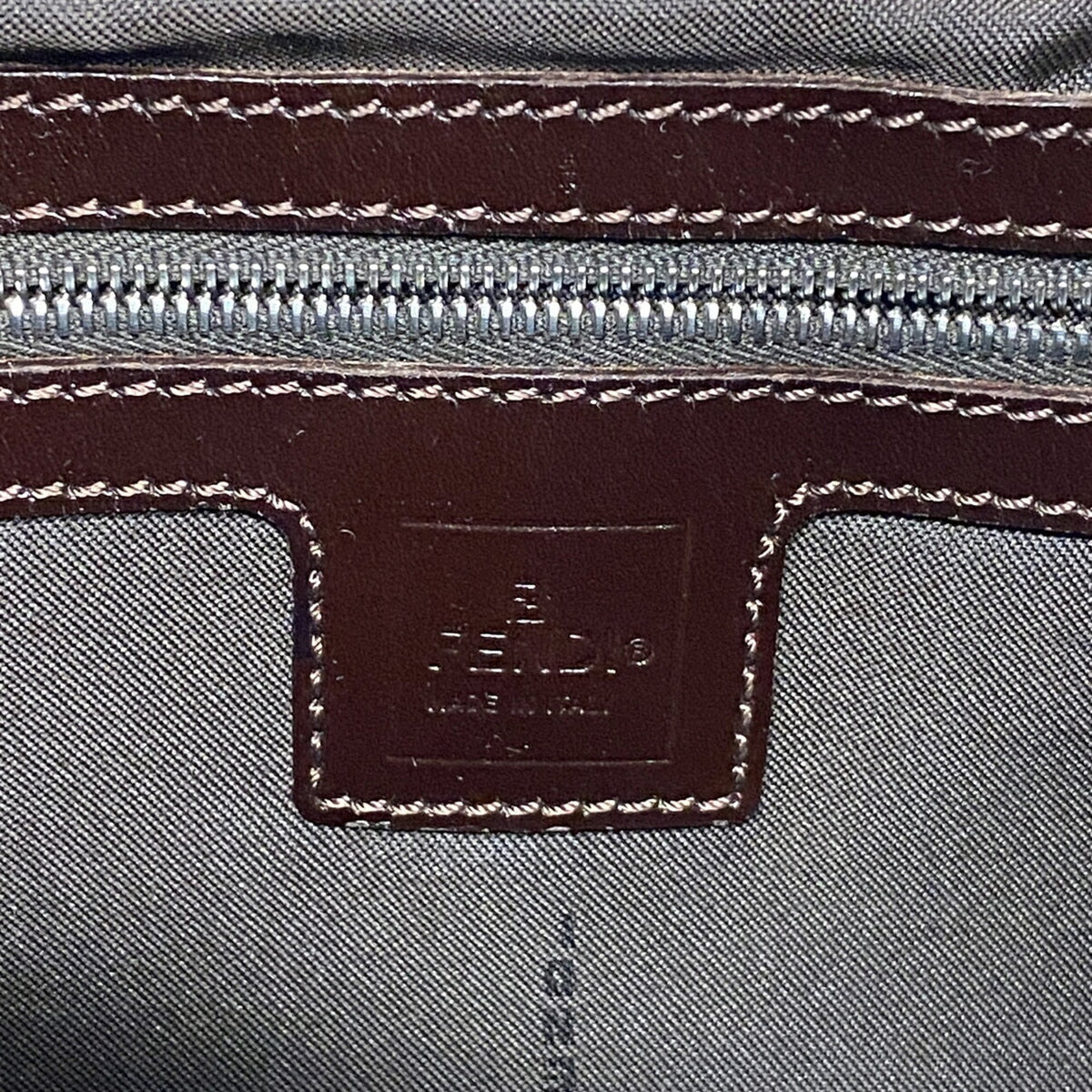 Fendi Brown Nylon Canvas Shoulder Bag (Pre-Owned)