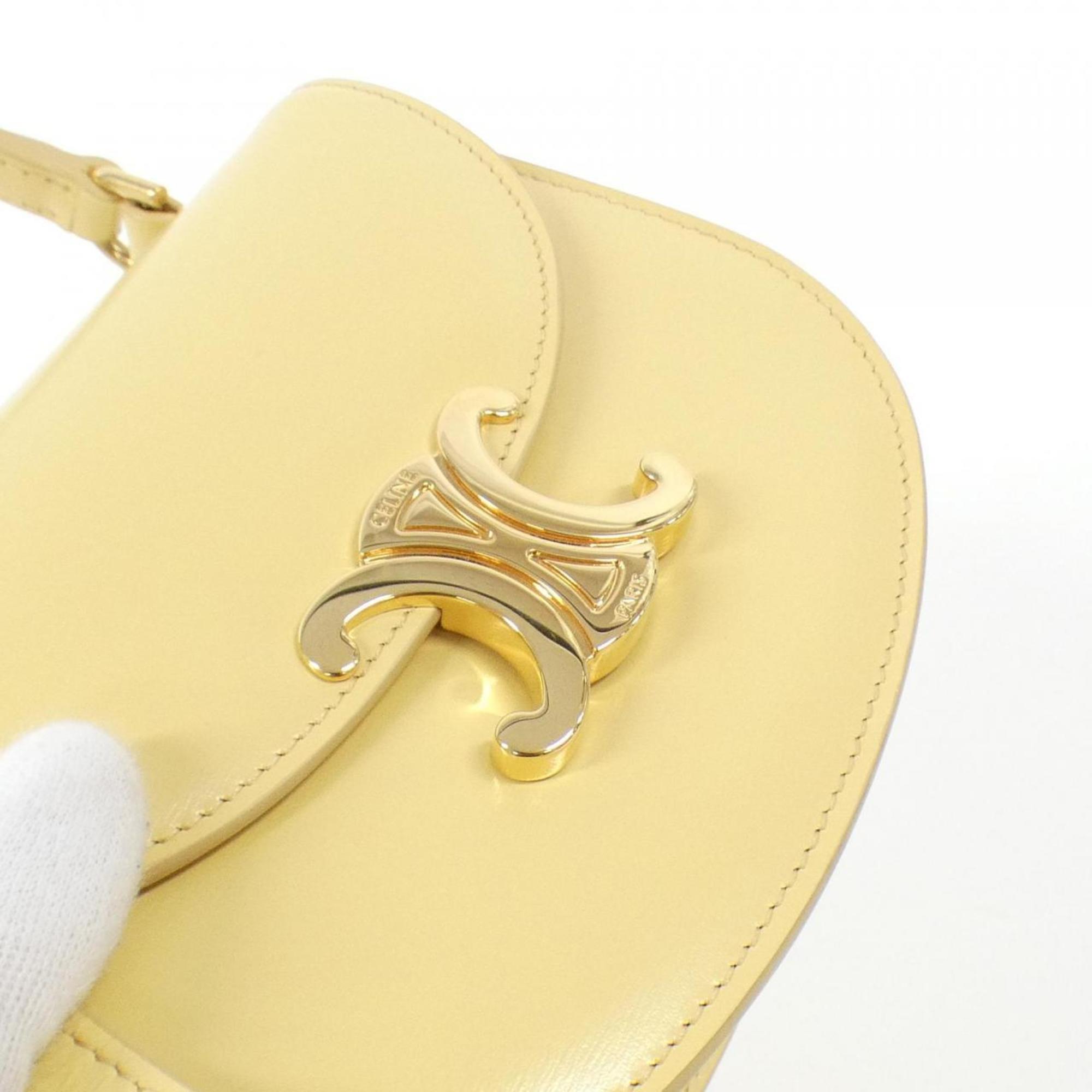 Celine Gold Leather Shoulder Bag (Pre-Owned)