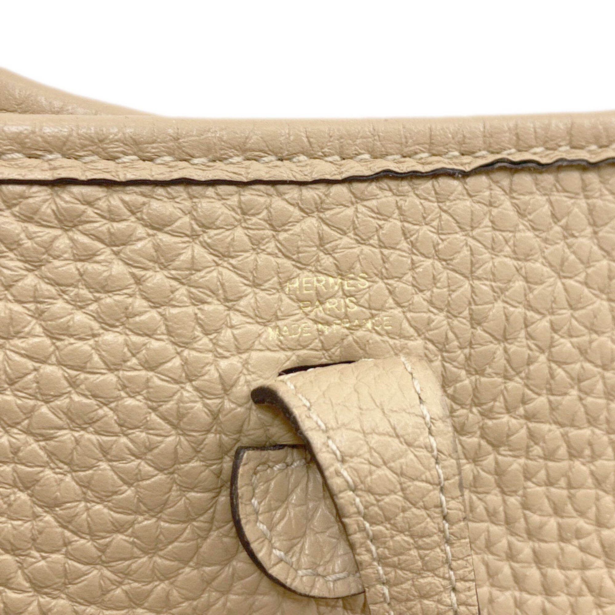 Hermes Beige Taurillon Clemence Leather Shoulder Bag (Pre-Owned)