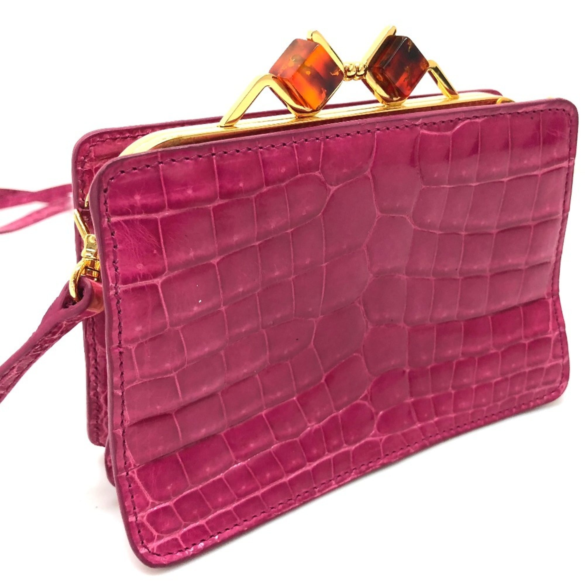 Miu Miu Pink Leather Pochette Shoulder Bag (Pre-Owned)
