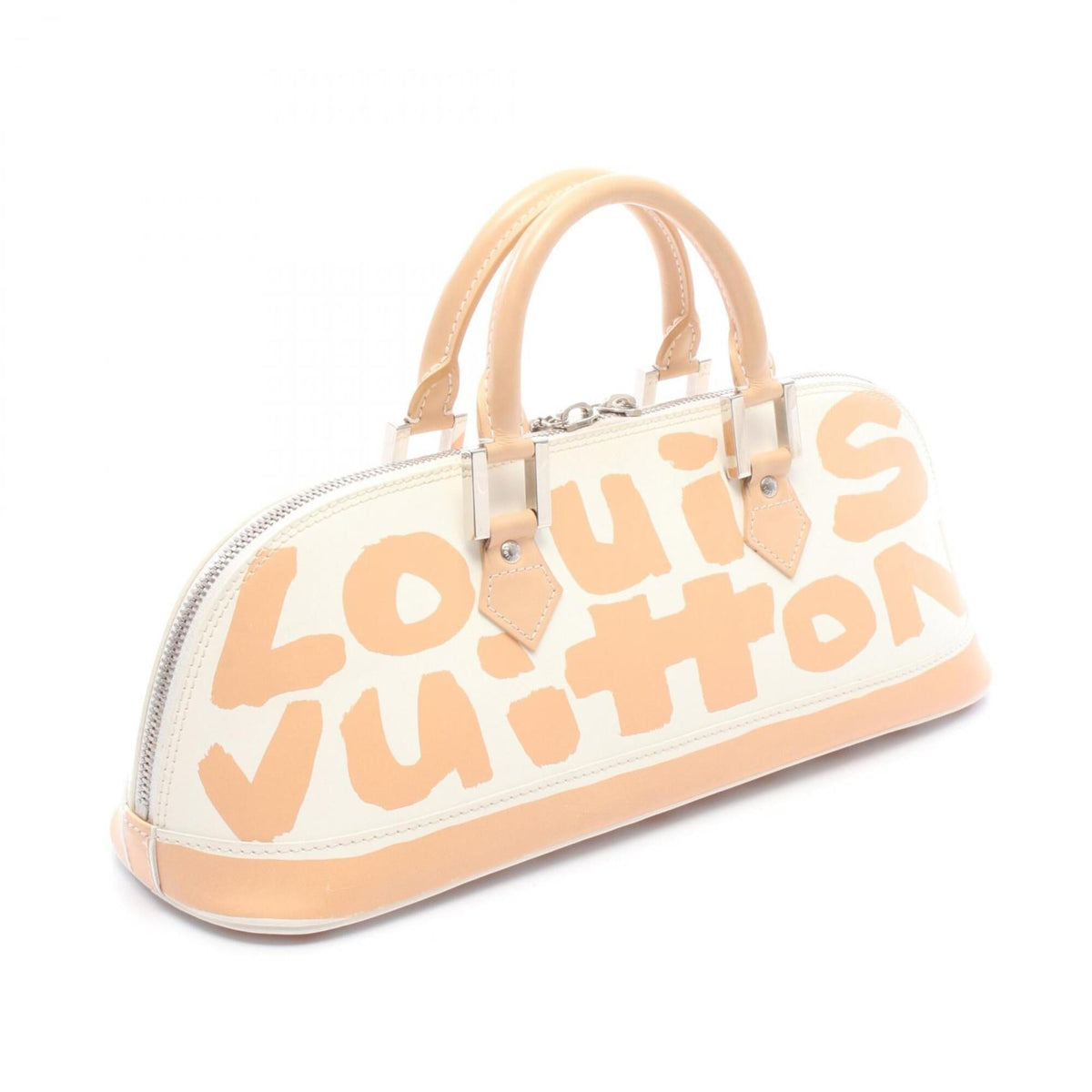 Louis Vuitton Beige White Leather Handbag (Pre-Owned)