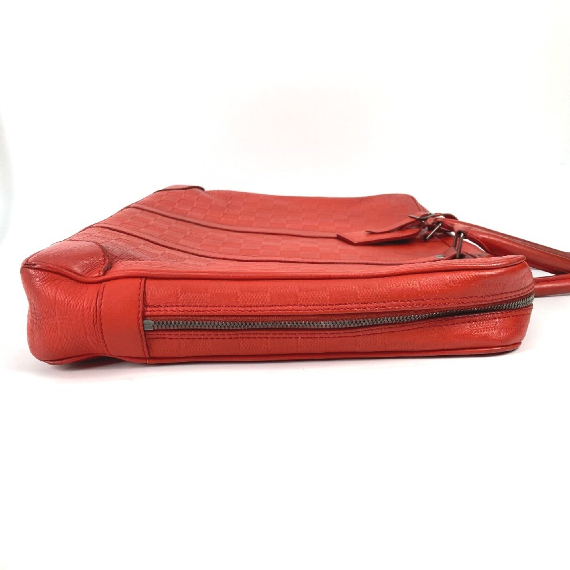 Louis Vuitton Galle Red Color Damier Infini Handbag Tote Bag (Pre-Owned)