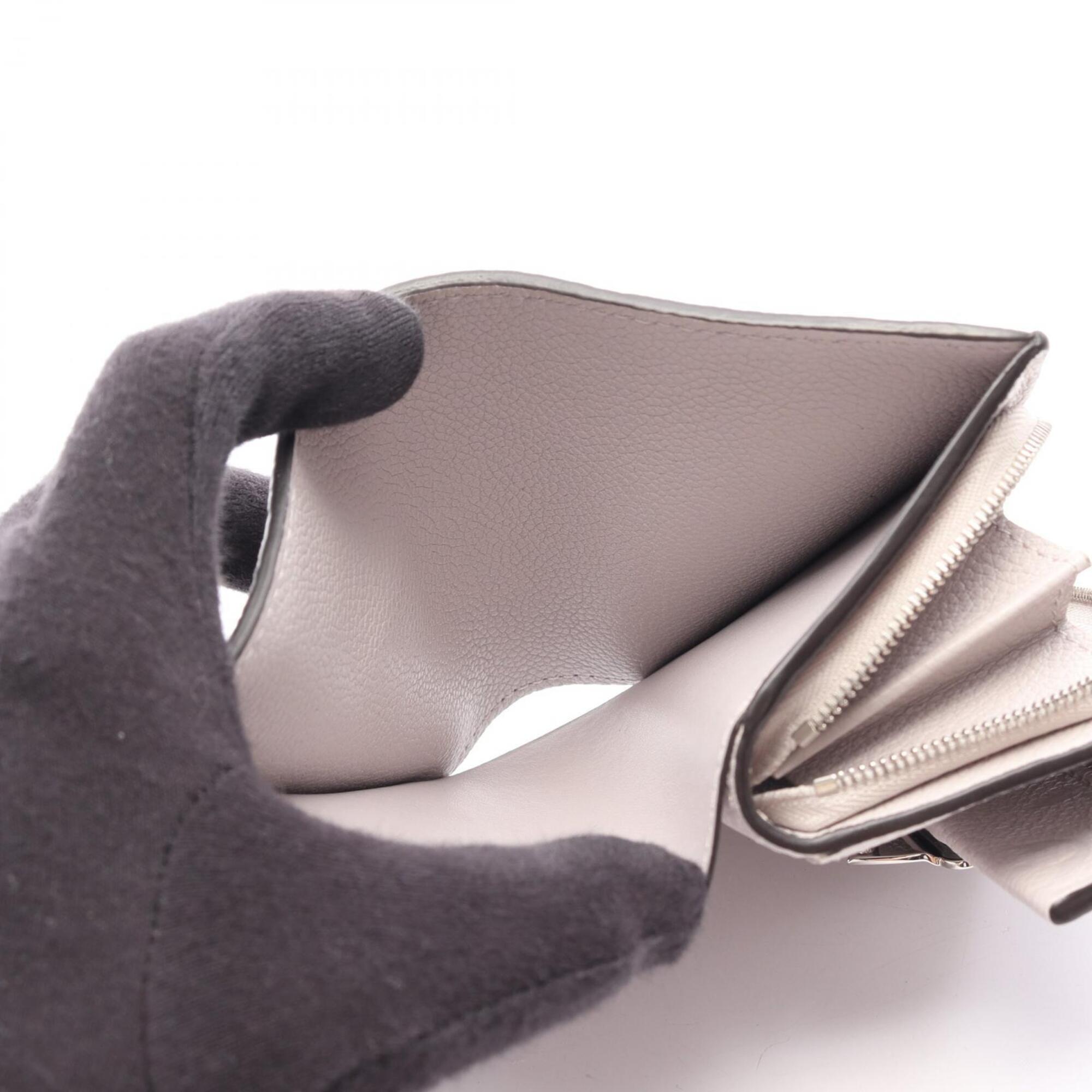Louis Vuitton Gray Leather Wallet (Tri-Fold) (Pre-Owned)