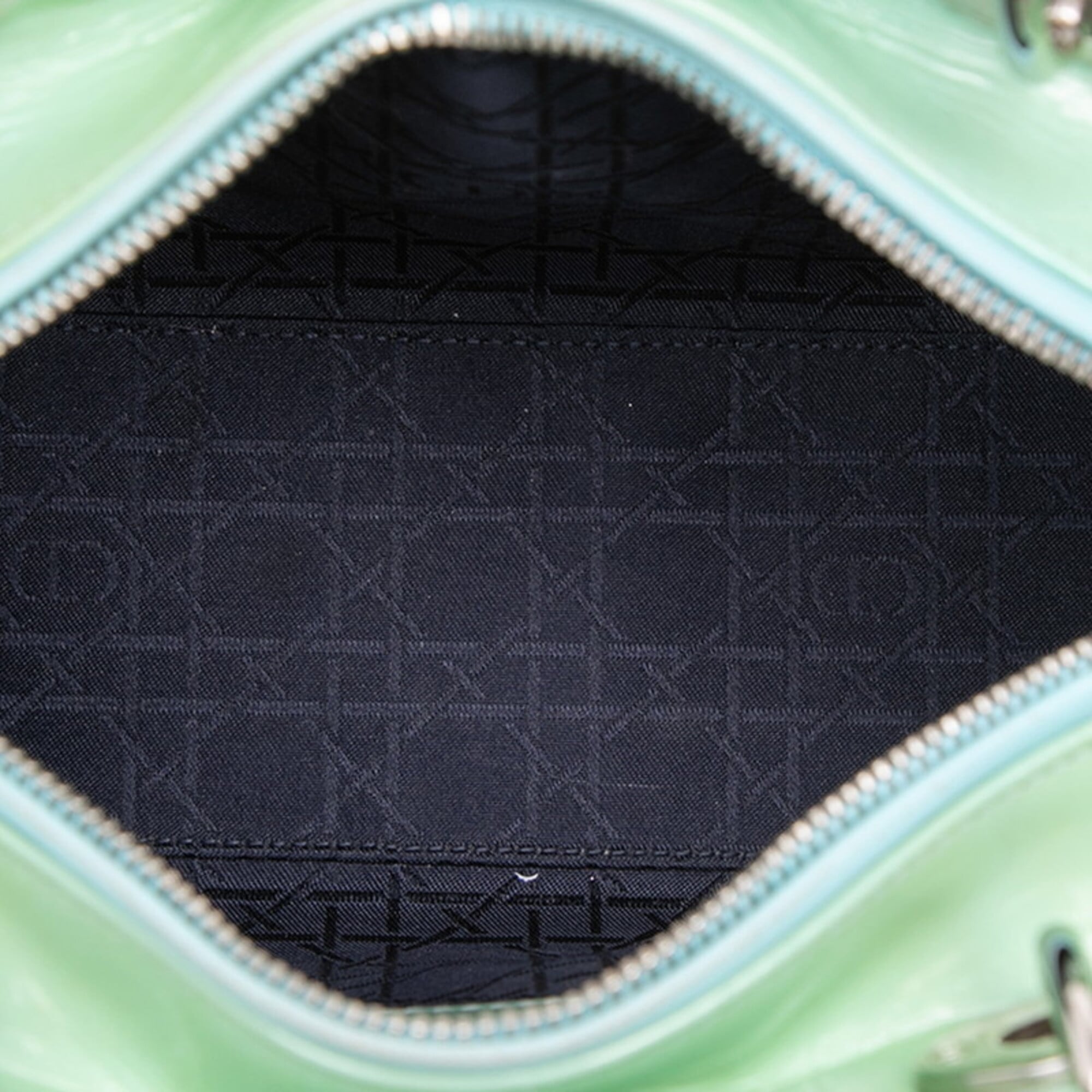 Christian Dior Green Patent Leather Handbag Shoulder Bag (Pre-Owned)