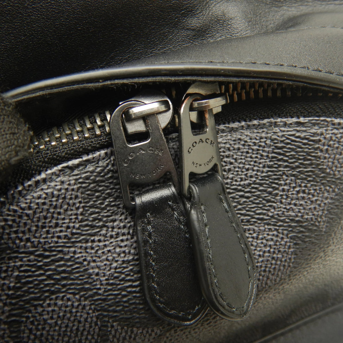 Coach Black Coated Canvas Leather Sling Bag (Pre-Owned)