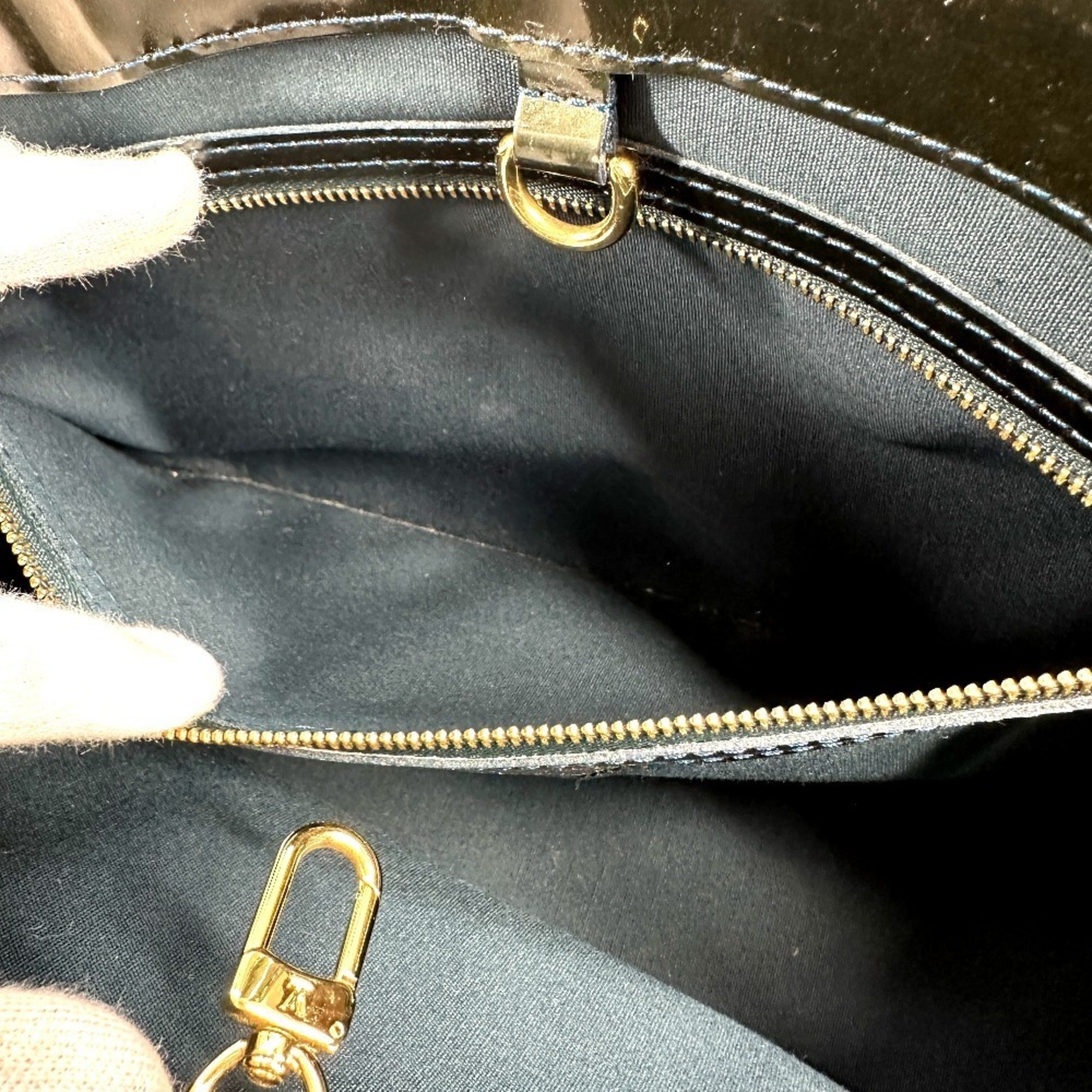 Louis Vuitton Monogram Vernis Blue Nuit Green Monogram Vernis Handbag Tote Bag (Pre-Owned)