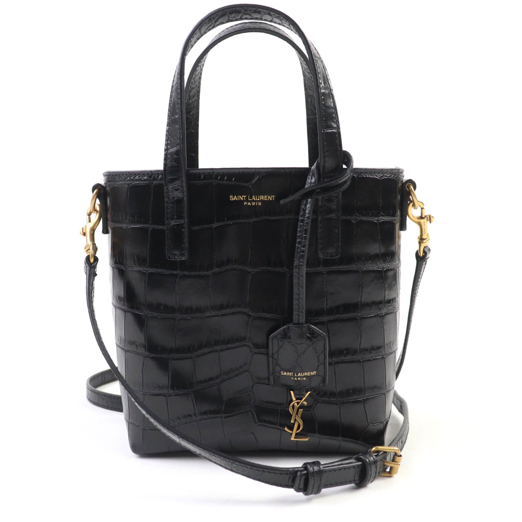 Saint Laurent Black Leather Handbag Shoulder Bag (Pre-Owned)